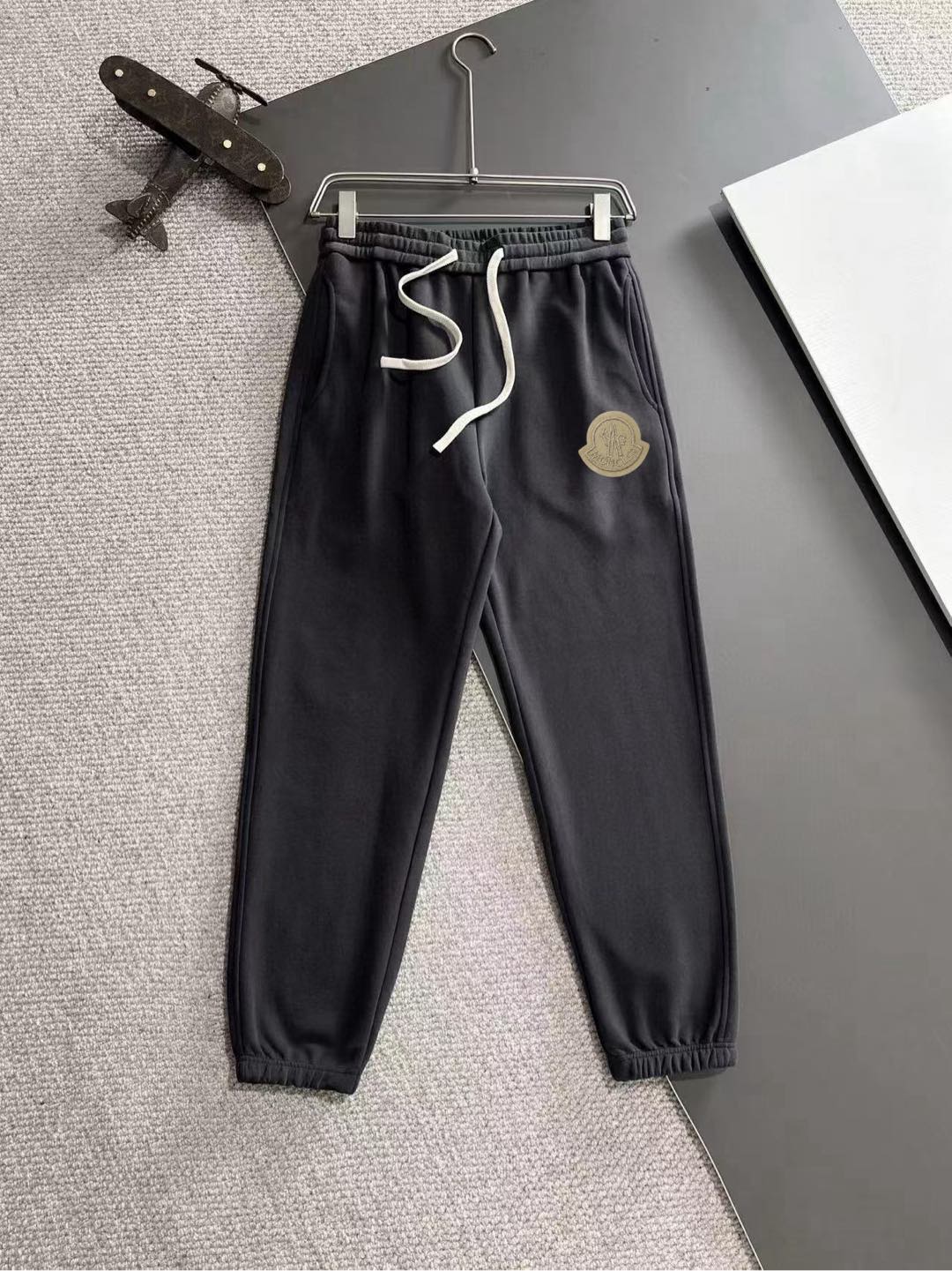 Moncler Clothing Pants & Trousers Black Grey Light Gray White Fall/Winter Collection Sweatpants