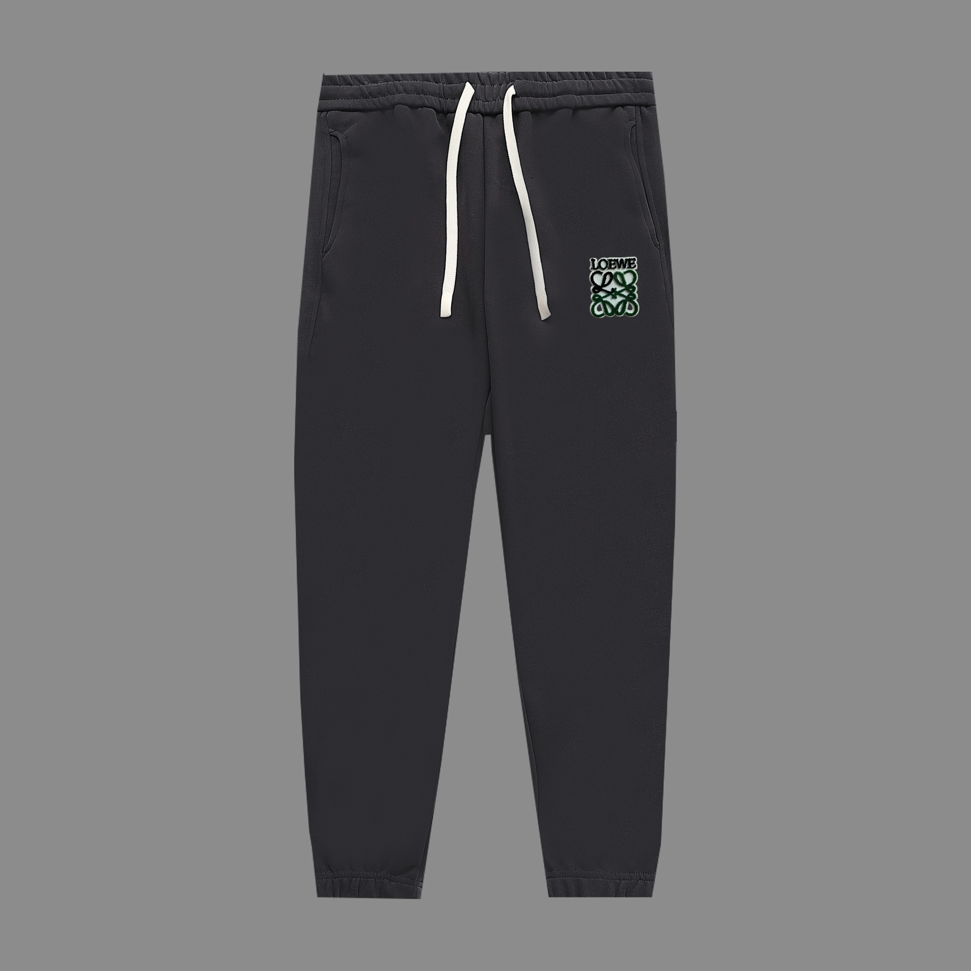 Loewe Clothing Pants & Trousers Black Grey Light Gray White Fall/Winter Collection Sweatpants