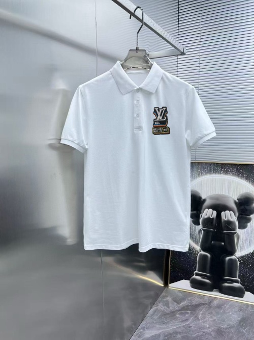 Louis Vuitton Men's White Polo Shirt with Logo Patch - Summer Collection