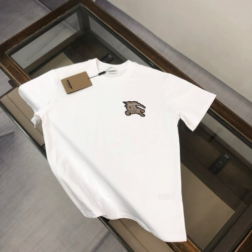 Burberry Short Sleeve Crewneck Cotton T-Shirt with Logo Patch 1 Burberry Short Sleeve Crewneck Cotton T-Shirt with Logo Patch