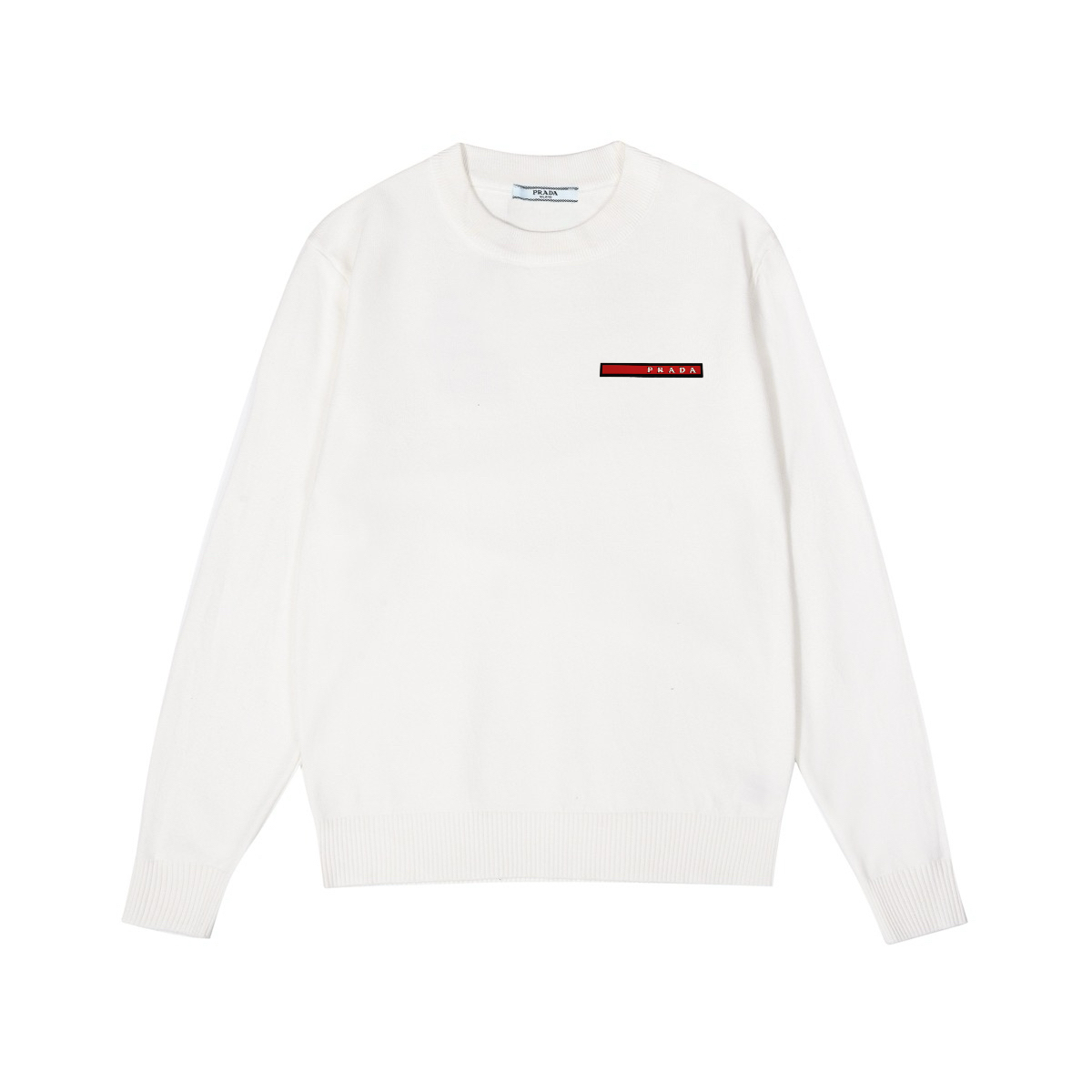 קניט צוואר גף עם לוגו מבד צמר מרינו מובט פרדה – Prada