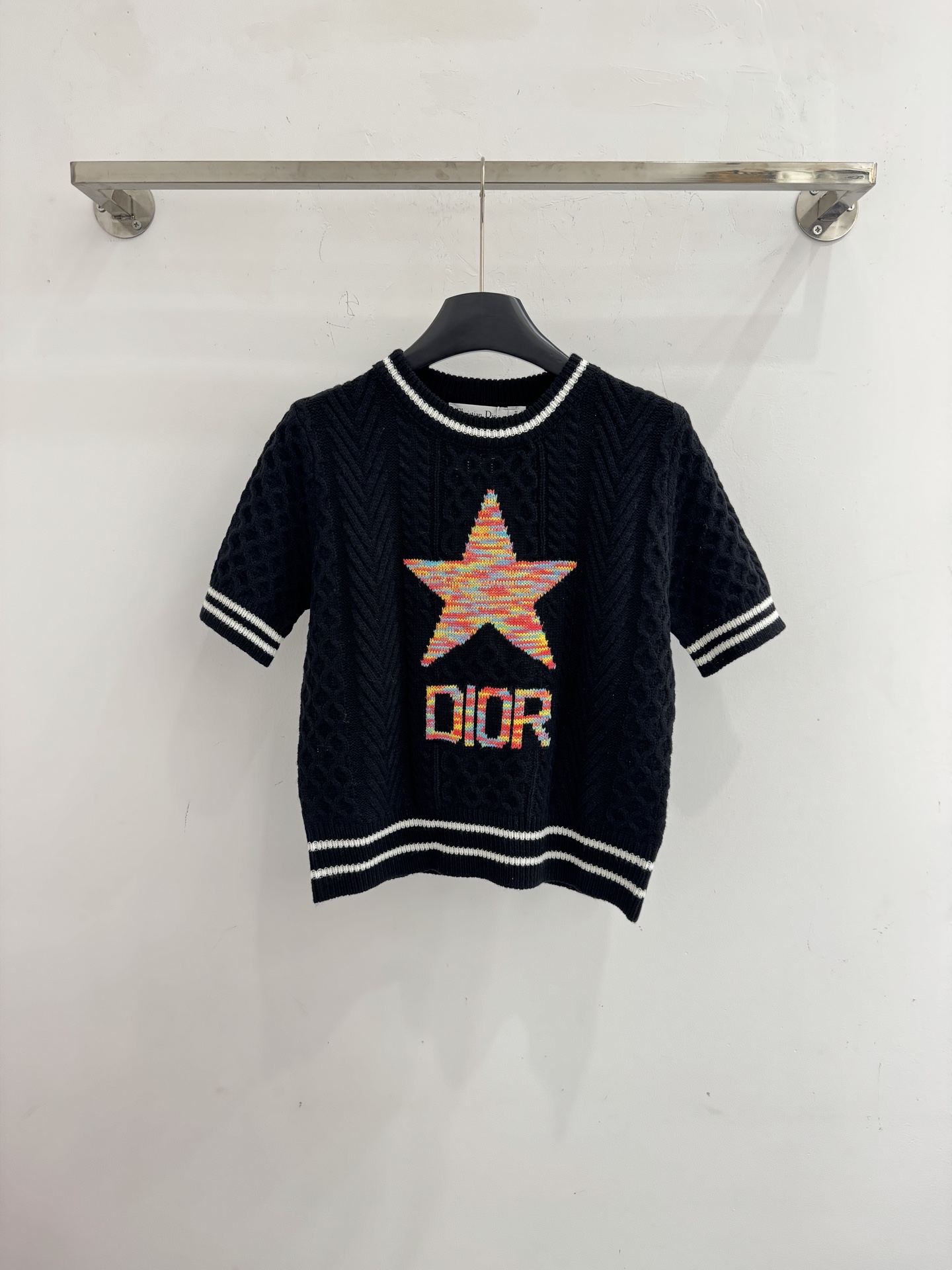 Chanel 五角星刺绣短袖针织衫