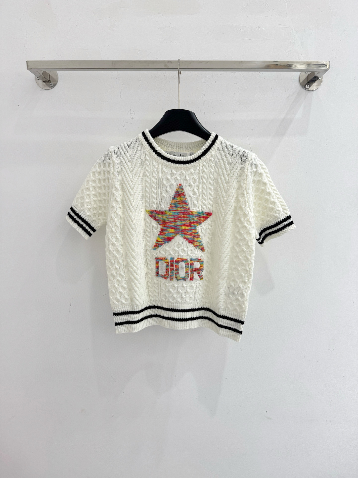 Chanel 五角星刺绣短袖针织衫