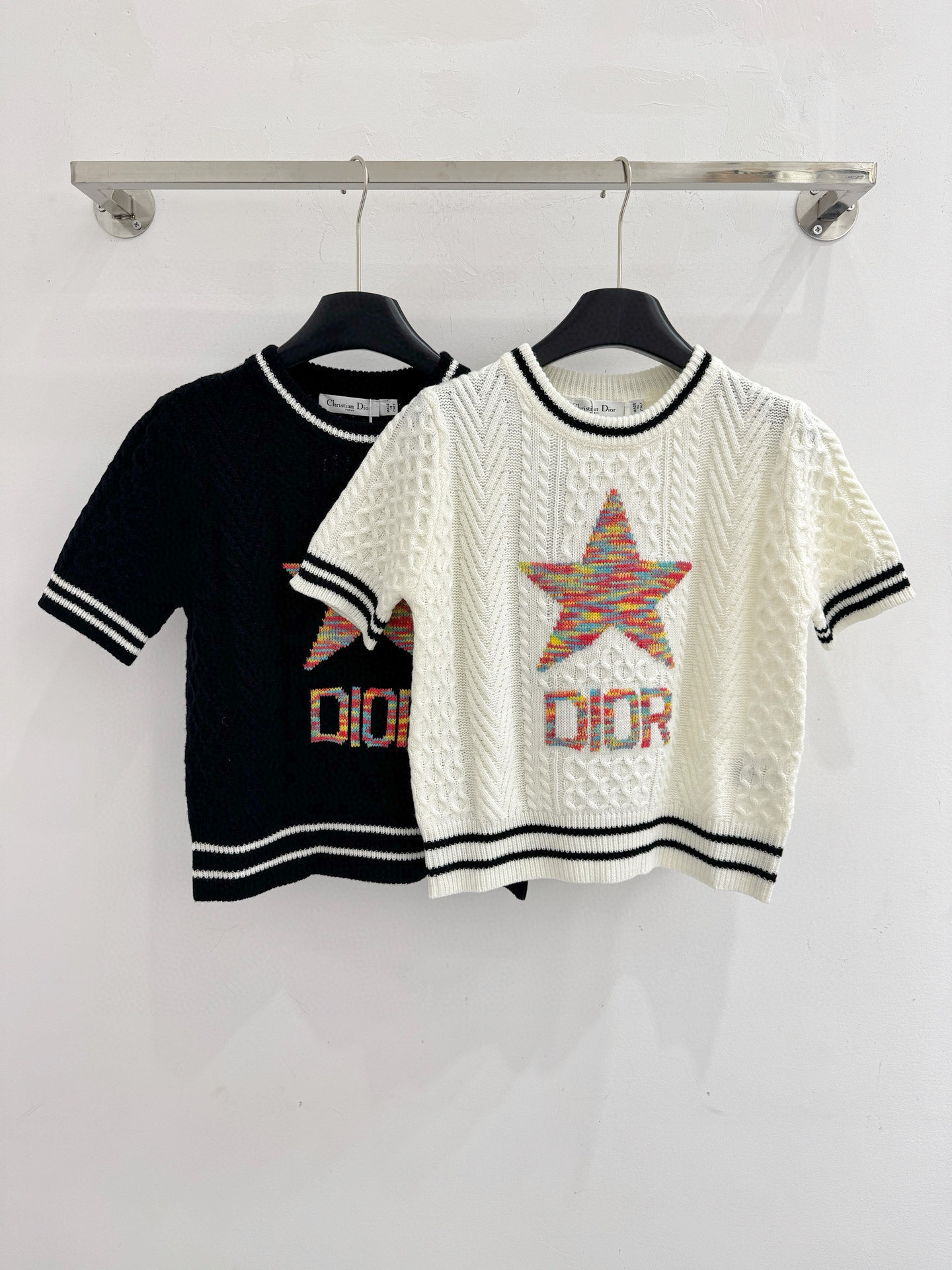 Chanel 五角星刺绣短袖针织衫