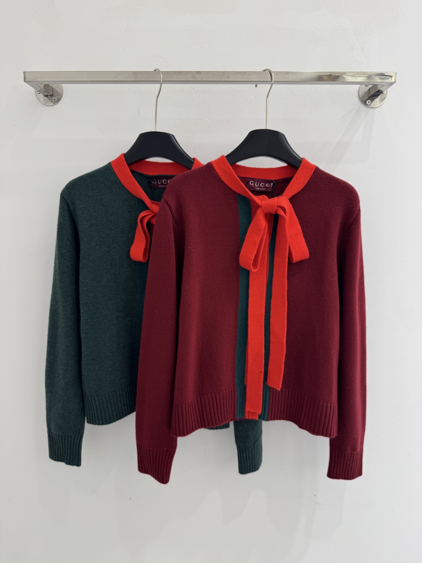 Gucci 系带拼接针织开衫