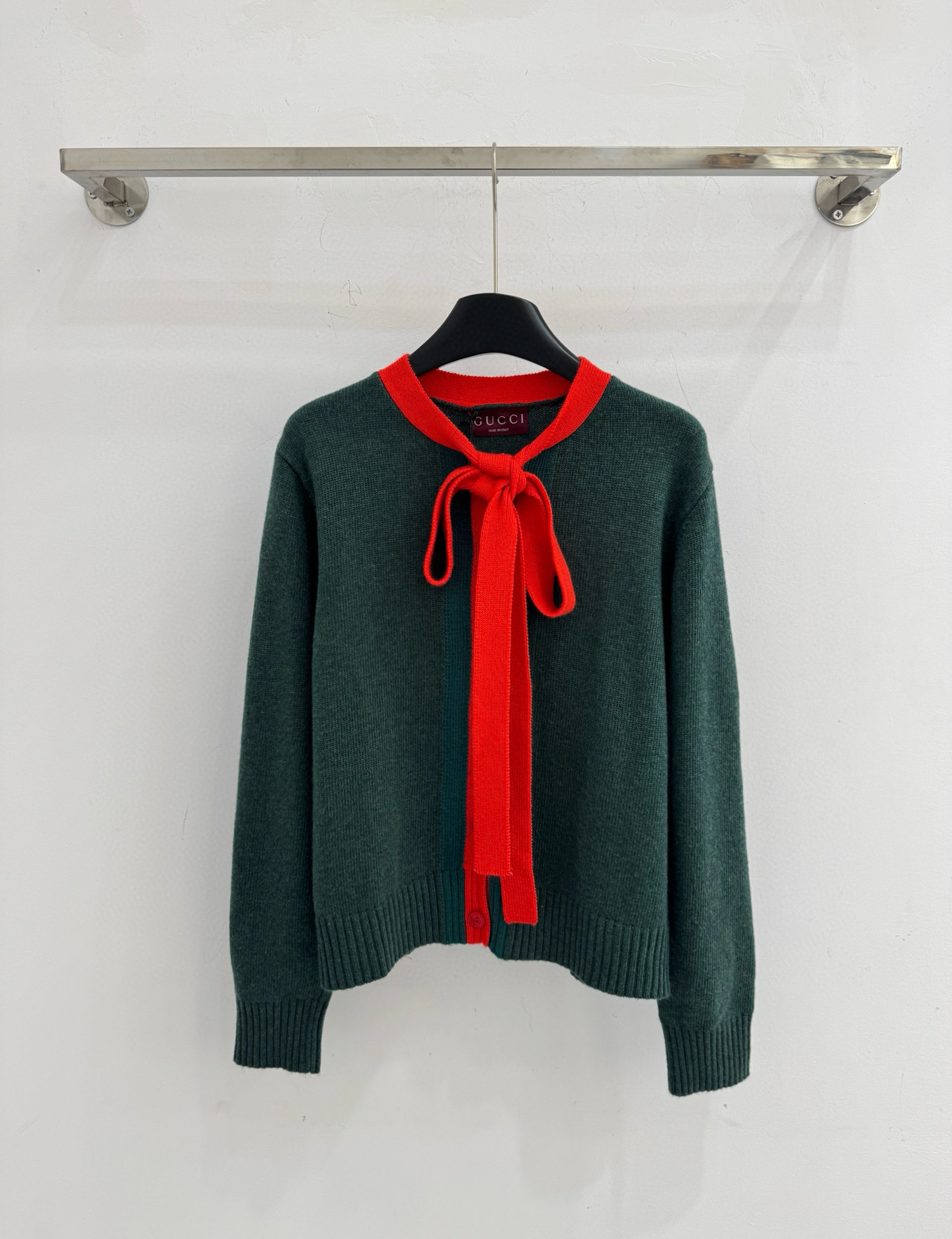 Gucci 系带拼接针织开衫