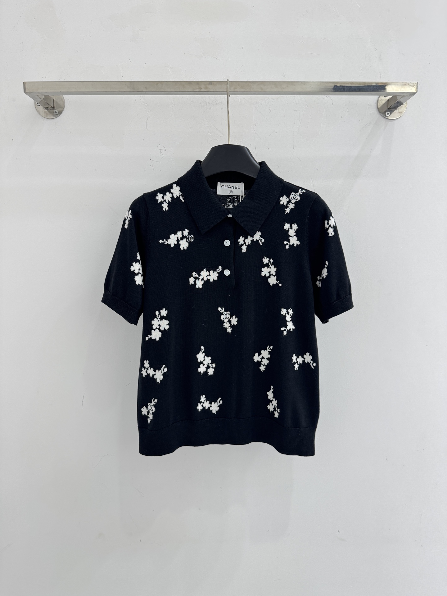 Chanel polo领短袖针织毛衣，天丝面料，清凉透气