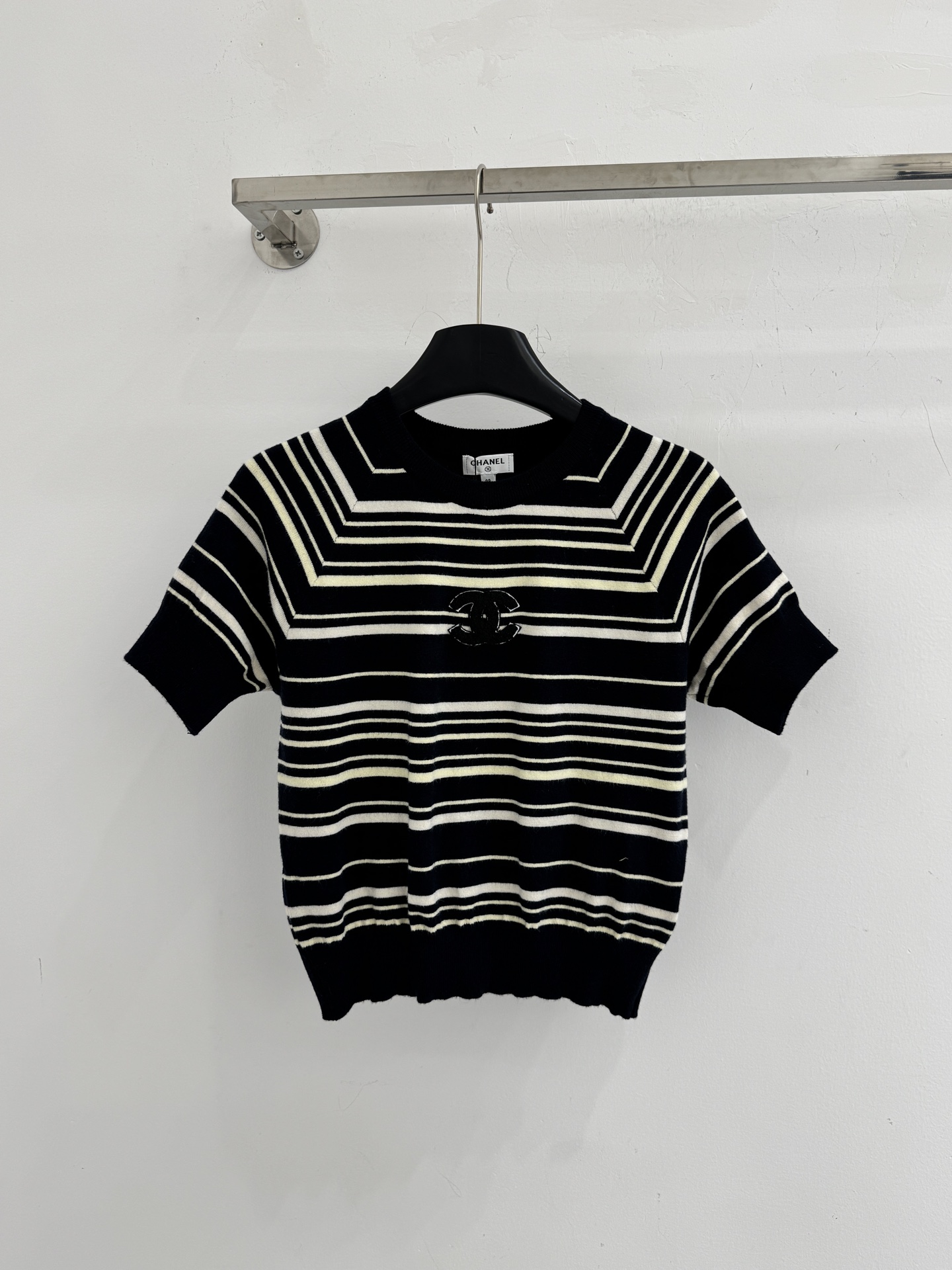 Chrome Hearts 撞色条纹针织短袖，软糯亲肤，简约百搭D