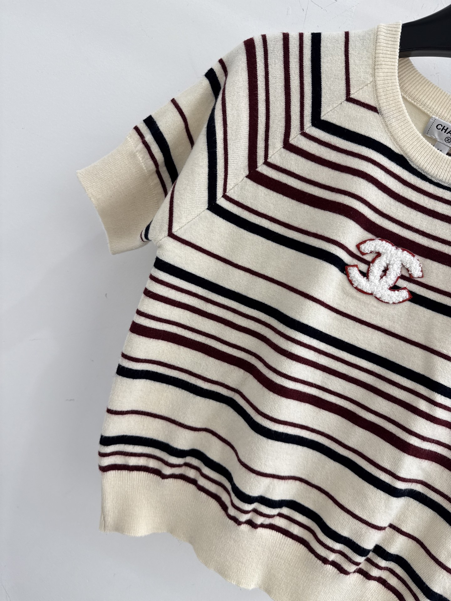 Chrome Hearts 撞色条纹针织短袖，软糯亲肤，简约百搭D