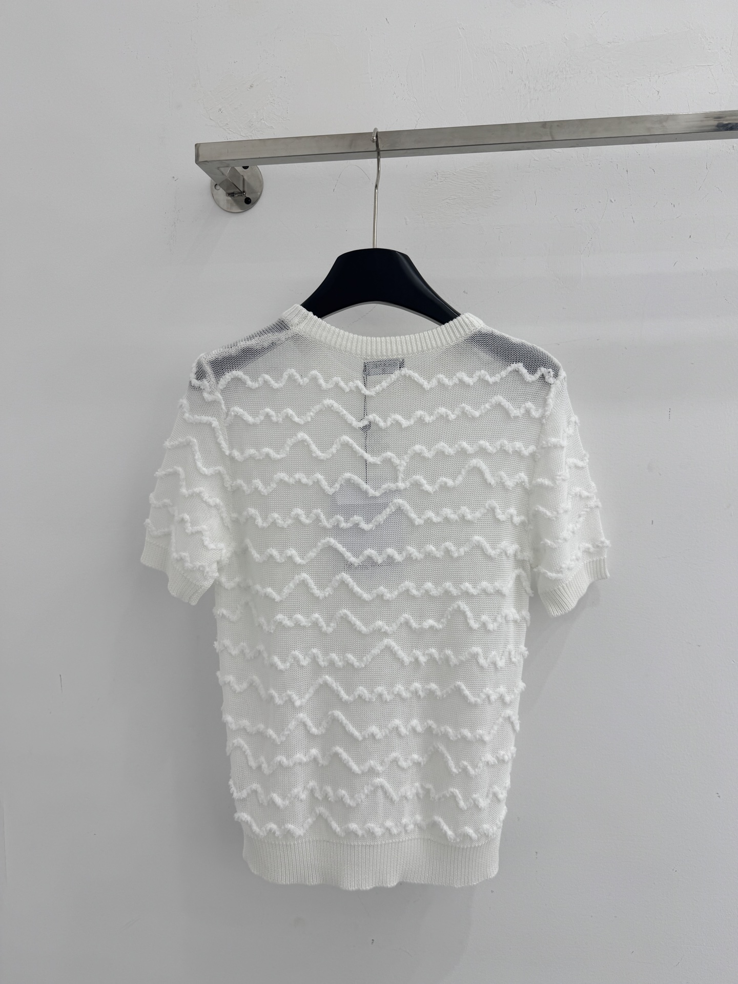 Chrome Hearts 波浪纹镂空针织短袖，透气清爽，立体肌理感，简约圆领，三色可选，温柔百搭，夏日