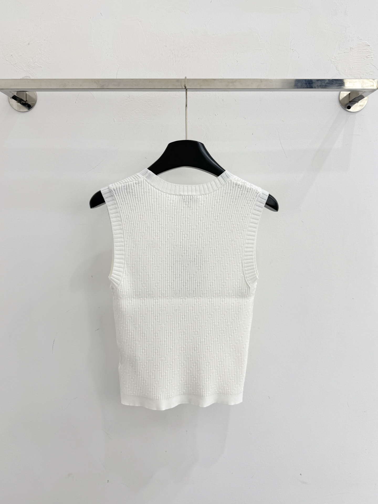 Chrome Hearts 简约圆领针织背心，坑条肌理，双C点缀，百搭显瘦。T