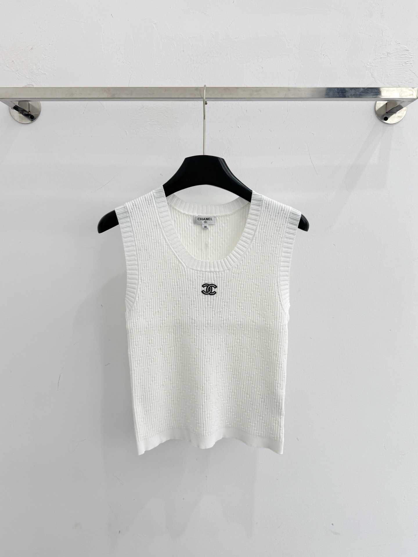 Chrome Hearts 简约圆领针织背心，坑条肌理，双C点缀，百搭显瘦。T