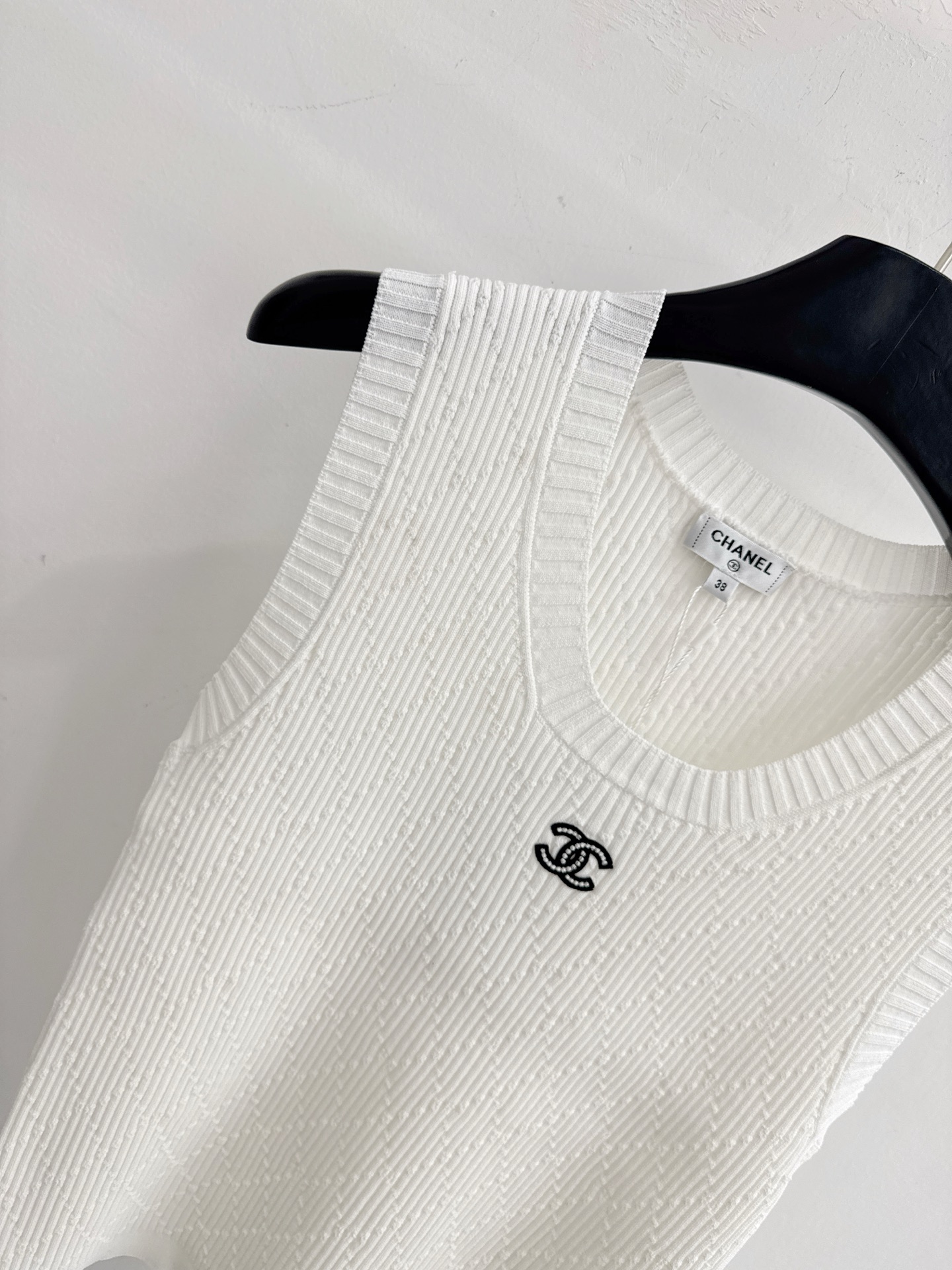 Chrome Hearts 简约圆领针织背心，坑条肌理，双C点缀，百搭显瘦。T