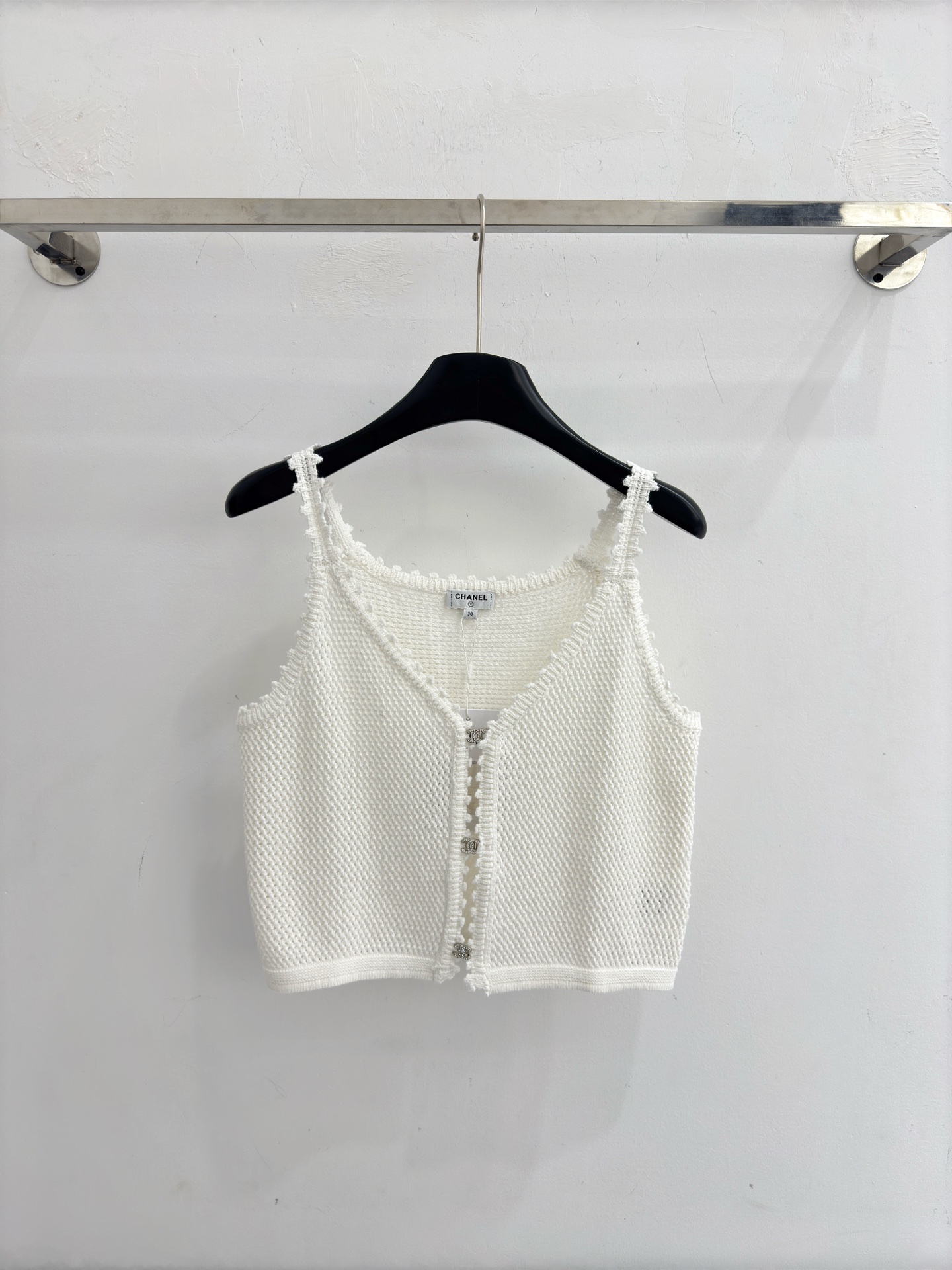 Chrome Hearts 钩花针织吊带背心，双C扣点缀，清新透气，温柔百搭。T