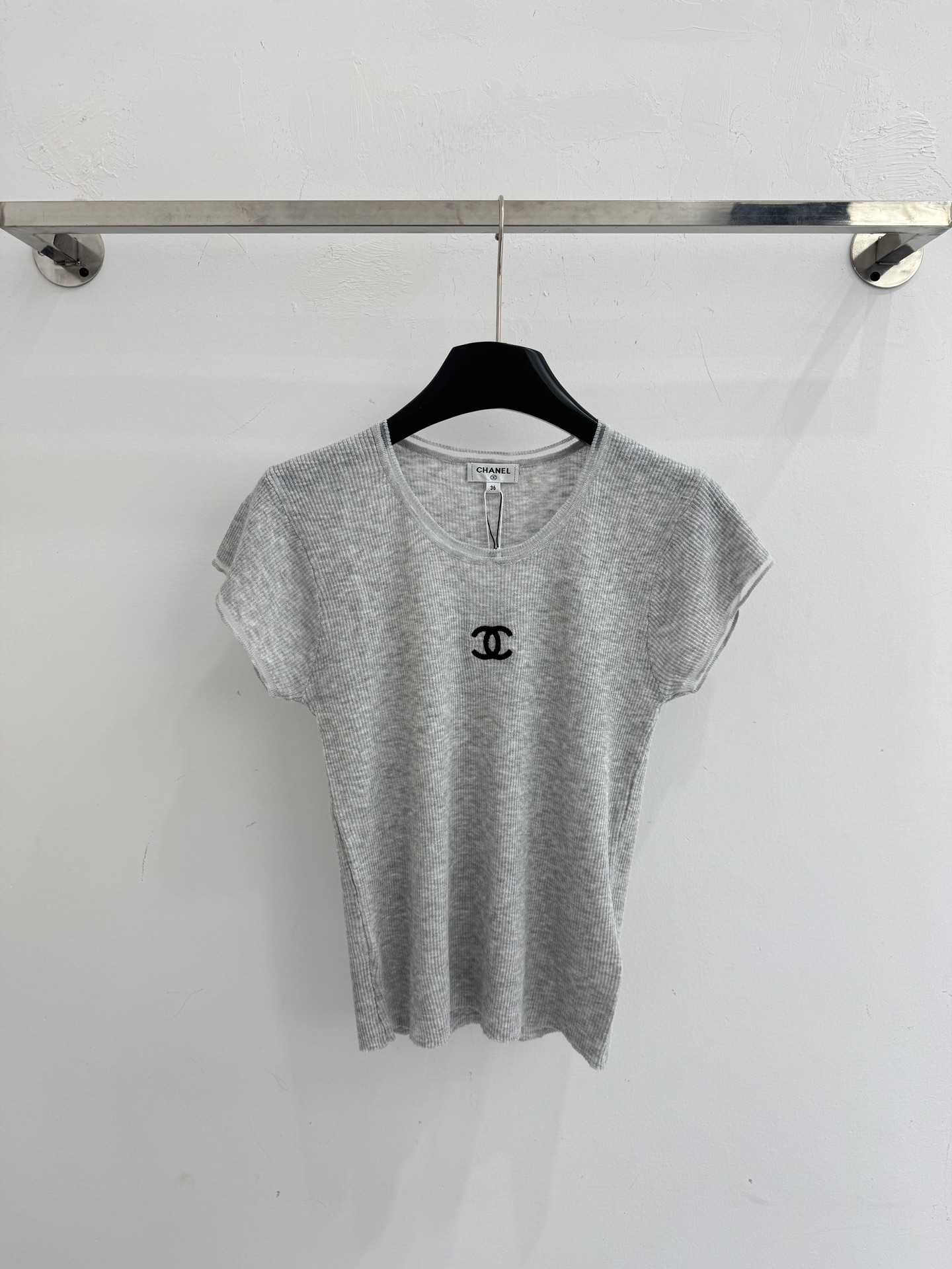 Chrome Hearts 软糯华夫格针织短袖，双C刺绣点缀，透气亲肤，简约百搭 X