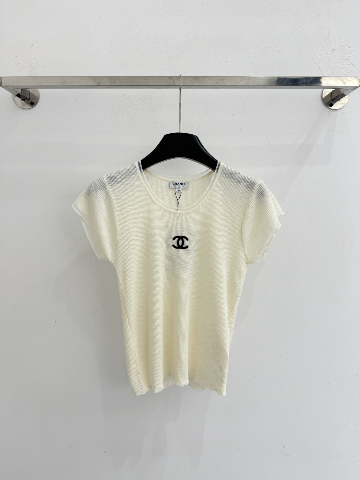 Chrome Hearts 软糯华夫格针织短袖，双C刺绣点缀，透气亲肤，简约百搭 X