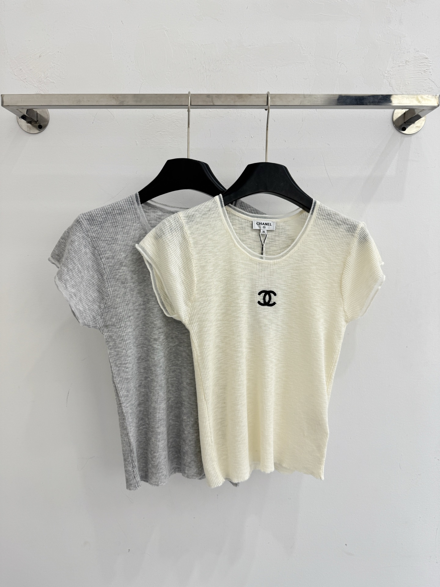 Chrome Hearts 软糯华夫格针织短袖，双C刺绣点缀，透气亲肤，简约百搭 X