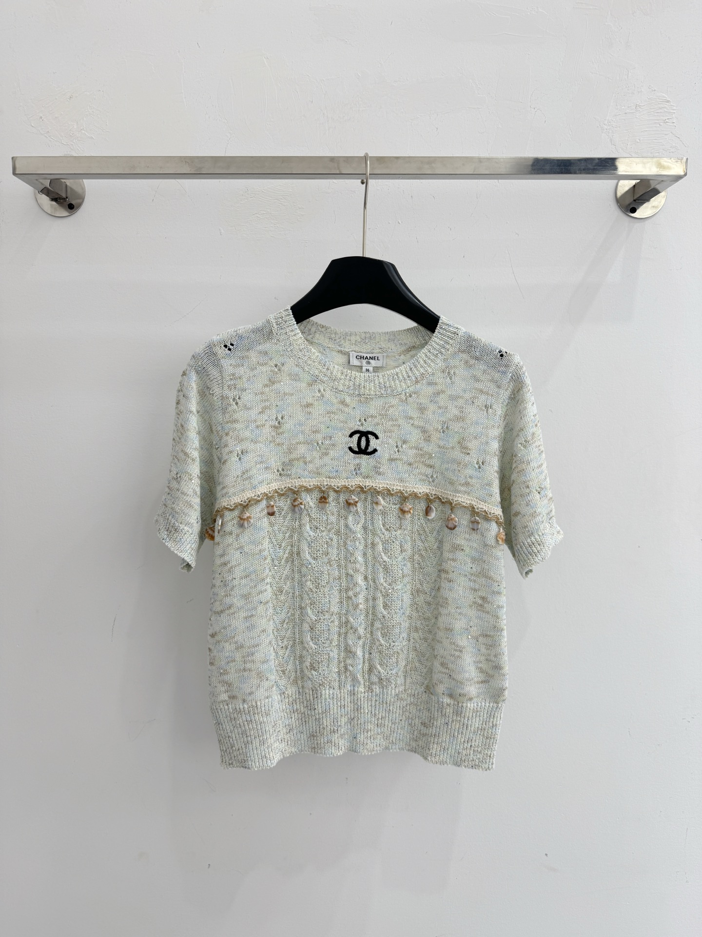 Chrome Hearts 梦幻混彩针织短袖，贝壳缀饰，温柔，甜美减龄。X