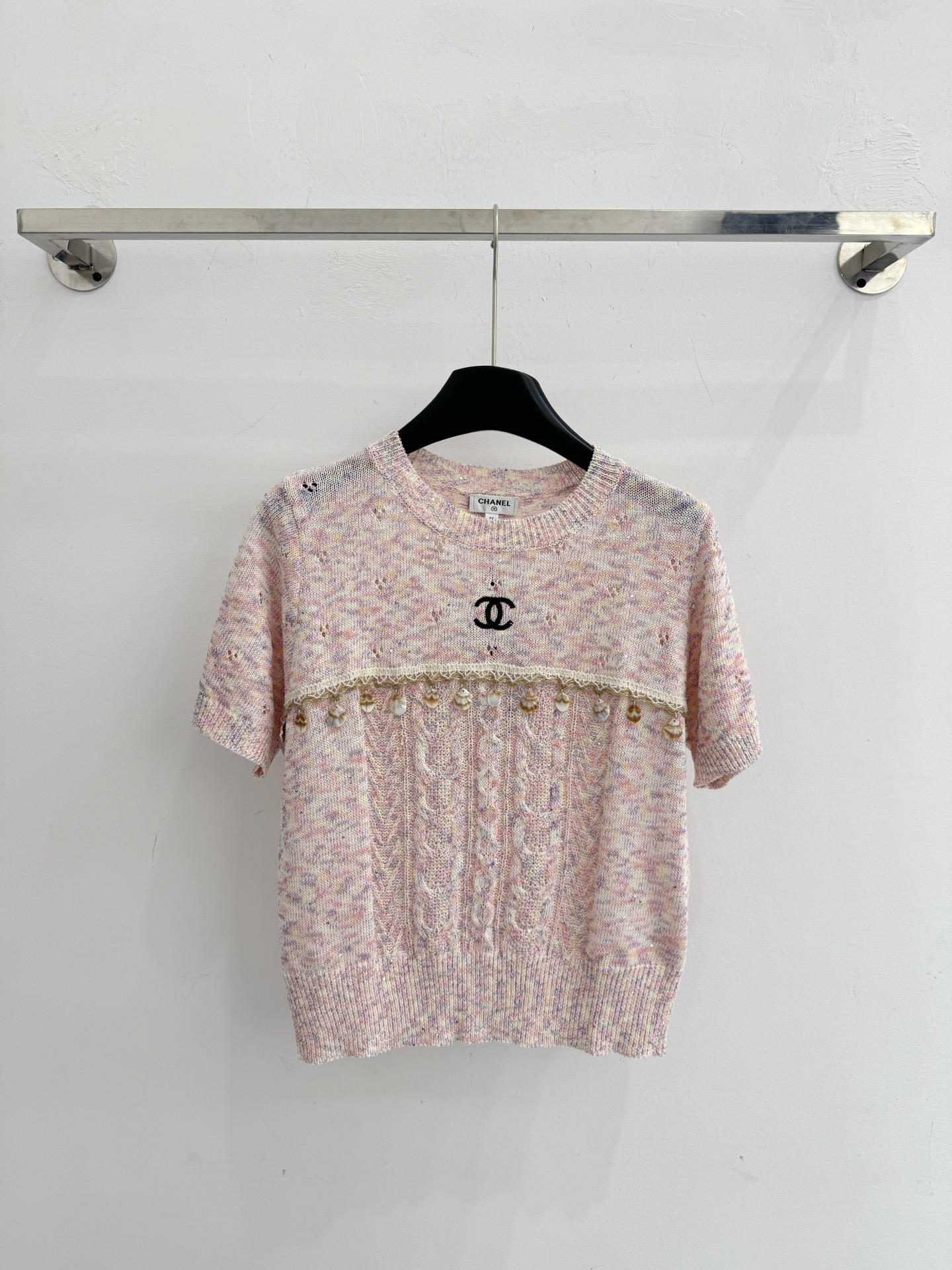 Chrome Hearts 梦幻混彩针织短袖，贝壳缀饰，温柔，甜美减龄。X