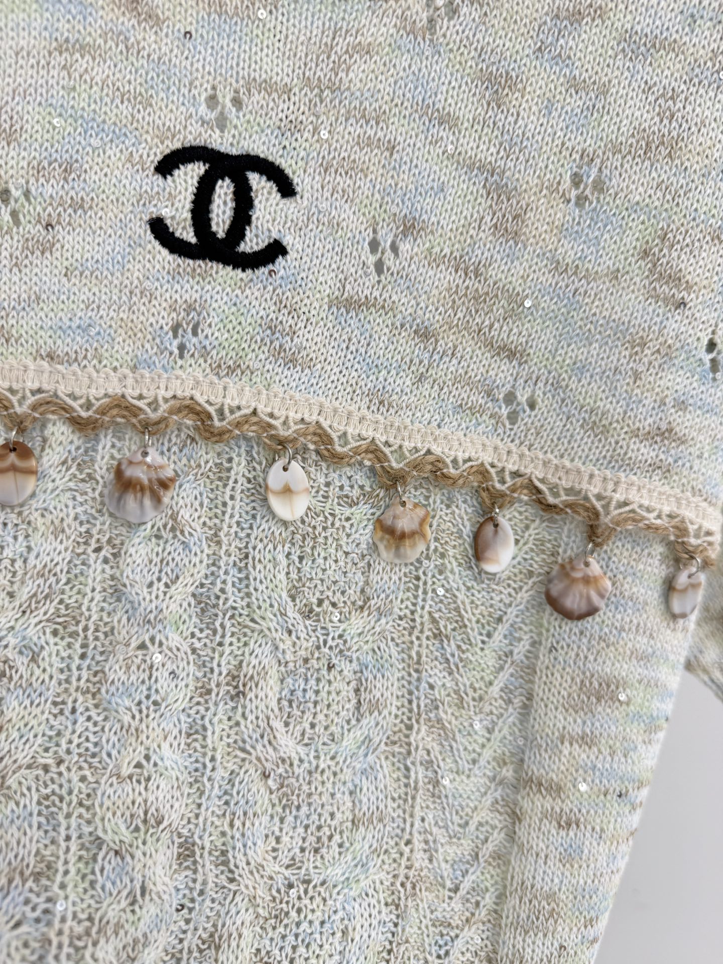 Chrome Hearts 梦幻混彩针织短袖，贝壳缀饰，温柔，甜美减龄。X