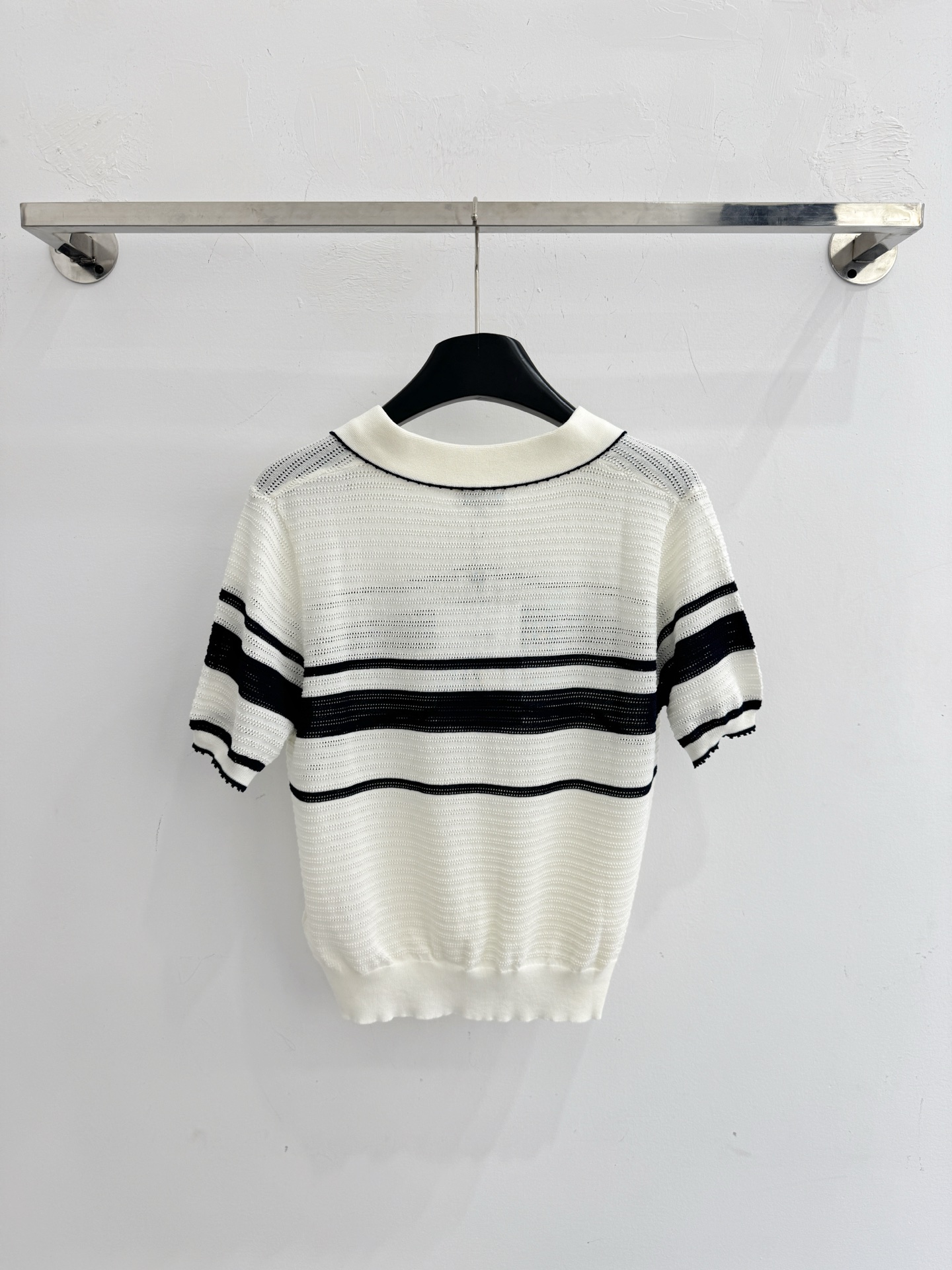 Chrome Hearts 香风条纹polo针织衫，镂空透气，双C标识，简约高级。X