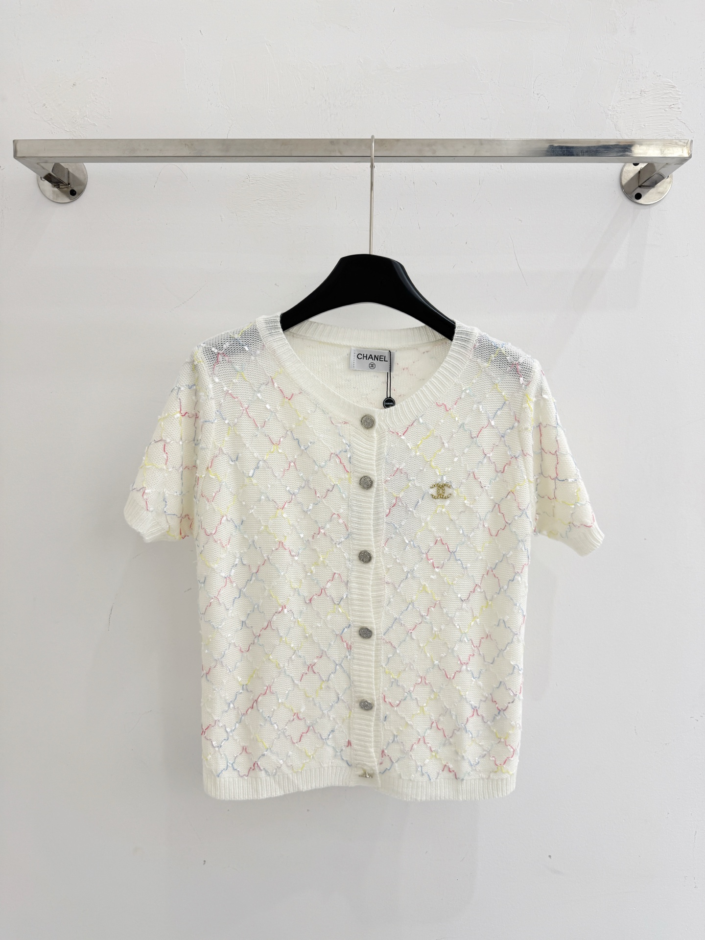Chrome Hearts 彩线菱格针织短袖，温柔气质叠穿神器