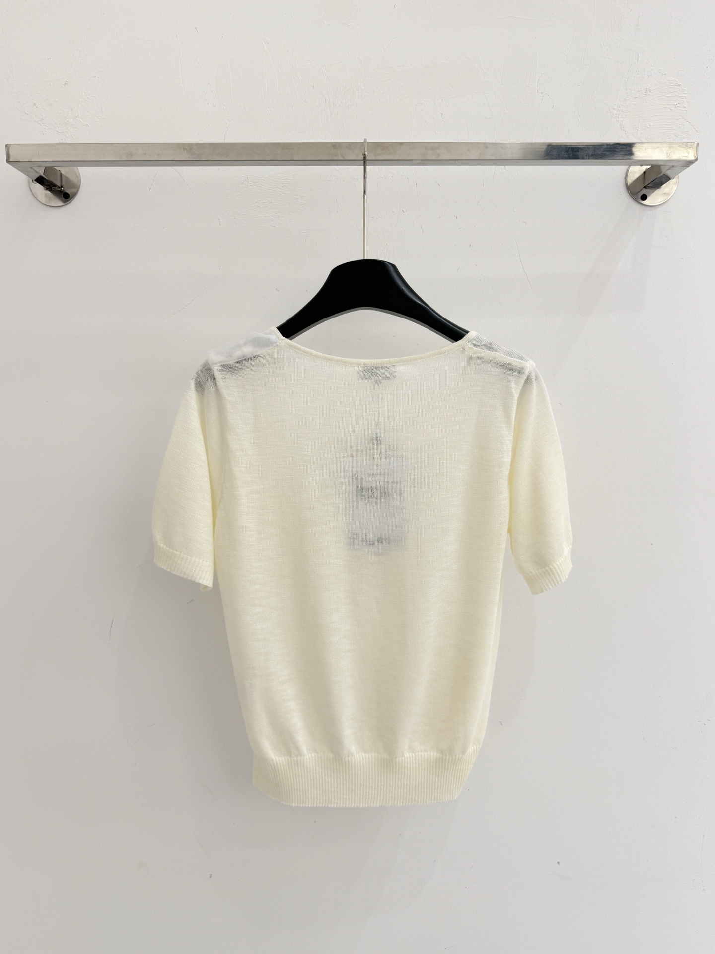 Chrome Hearts 灰白撞色针织上衣，网纱蝴蝶结装饰，温柔优雅百搭
