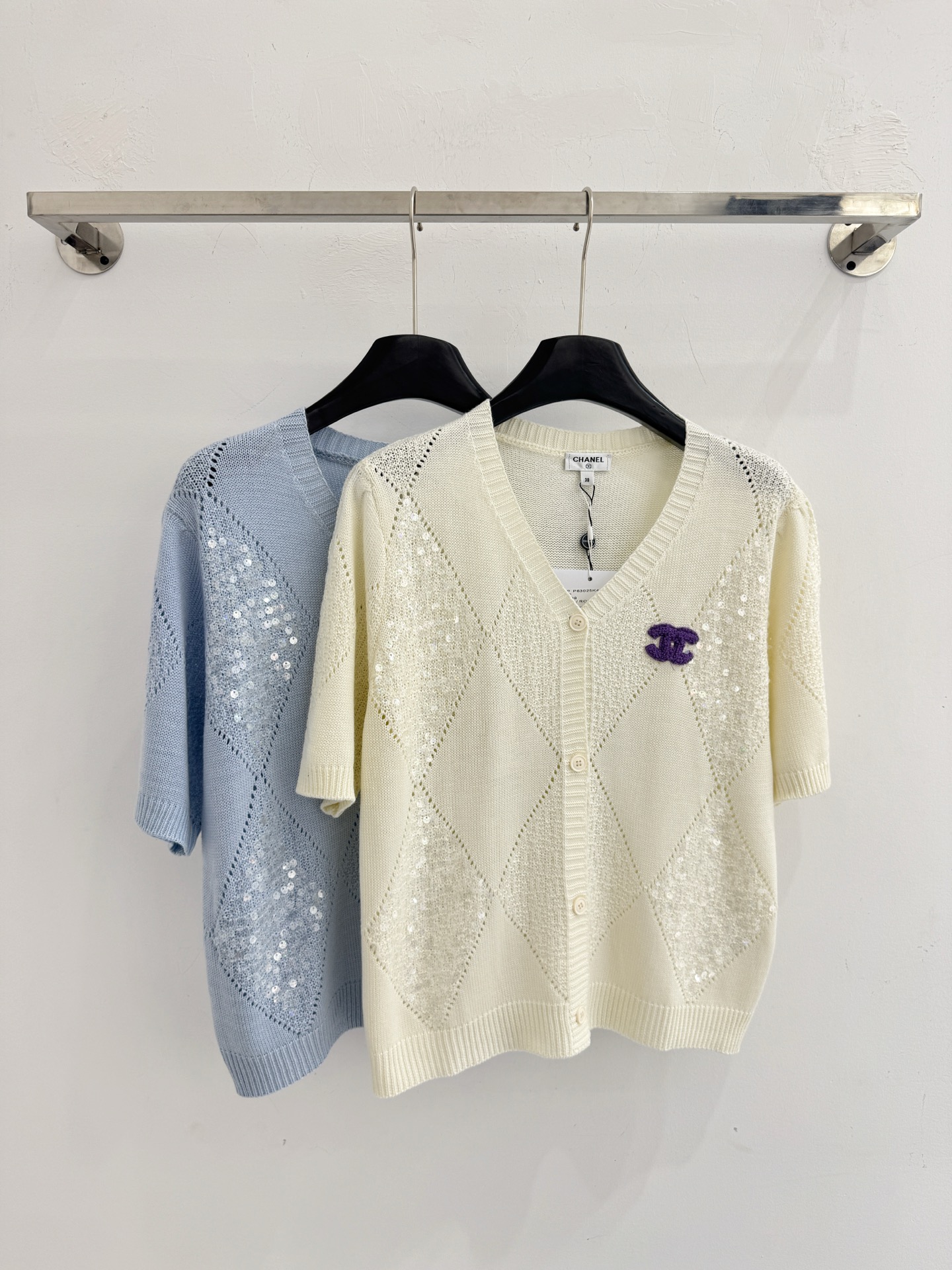 Chrome Hearts 菱格镂空针织开衫，亮片点缀，温柔清新百搭