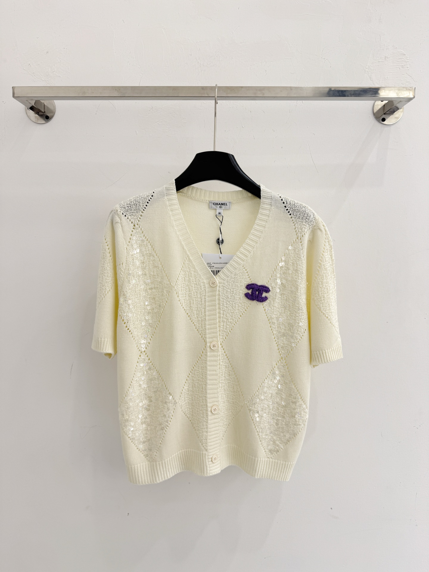 Chrome Hearts 菱格镂空针织开衫，亮片点缀，温柔清新百搭