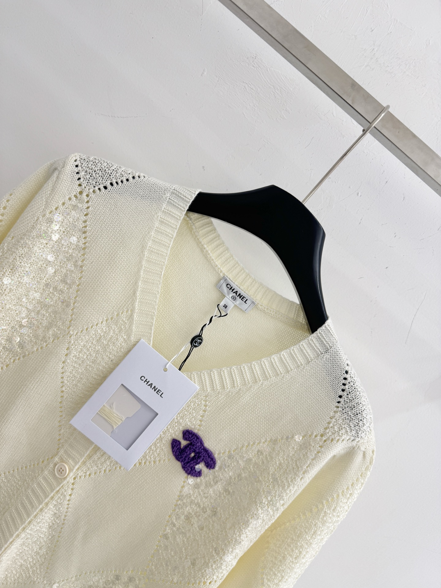 Chrome Hearts 菱格镂空针织开衫，亮片点缀，温柔清新百搭