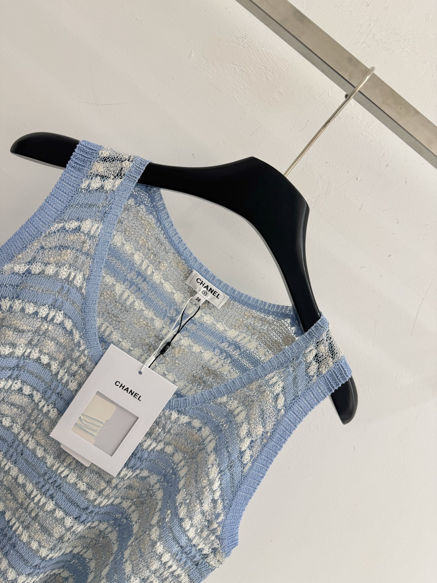 Chrome Hearts CH26春夏新款。条纹针织背心，撞色设计，镂空纹理，百搭
