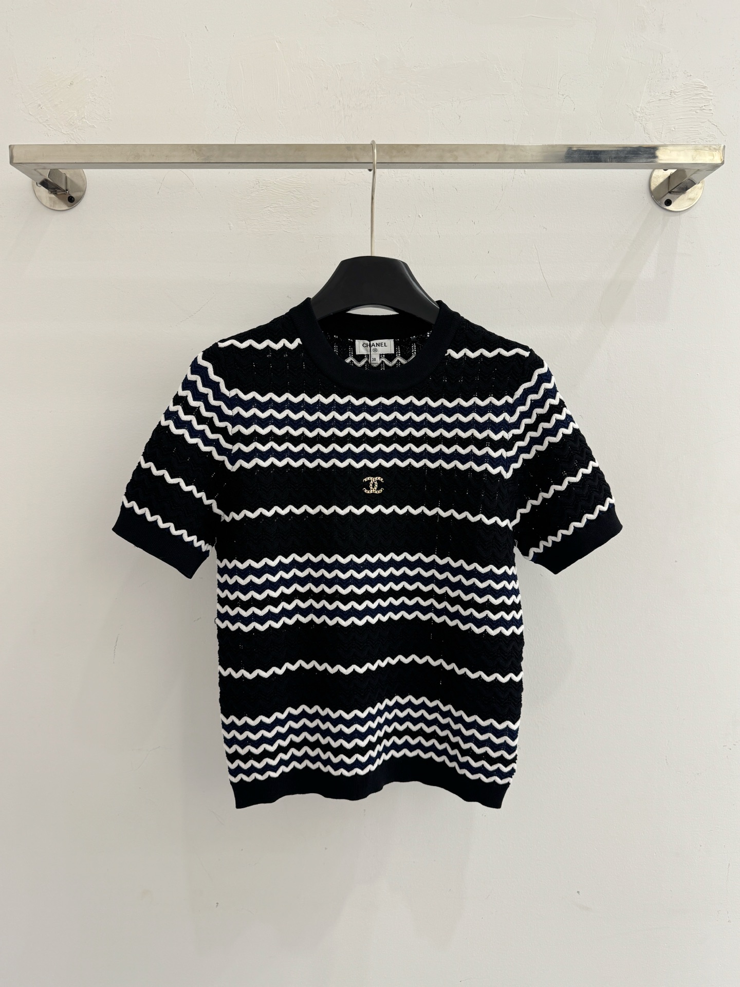 Chrome Hearts 法式波浪纹镂空针织背心，撞色条纹，气质百搭款