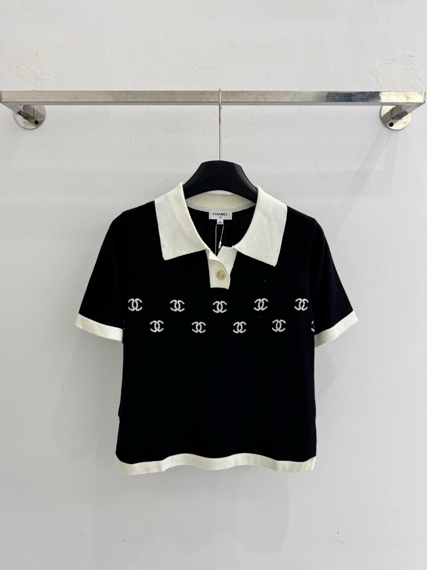 Chrome Hearts 双C提花撞色Polo针织衫，轻奢气质，百搭显瘦