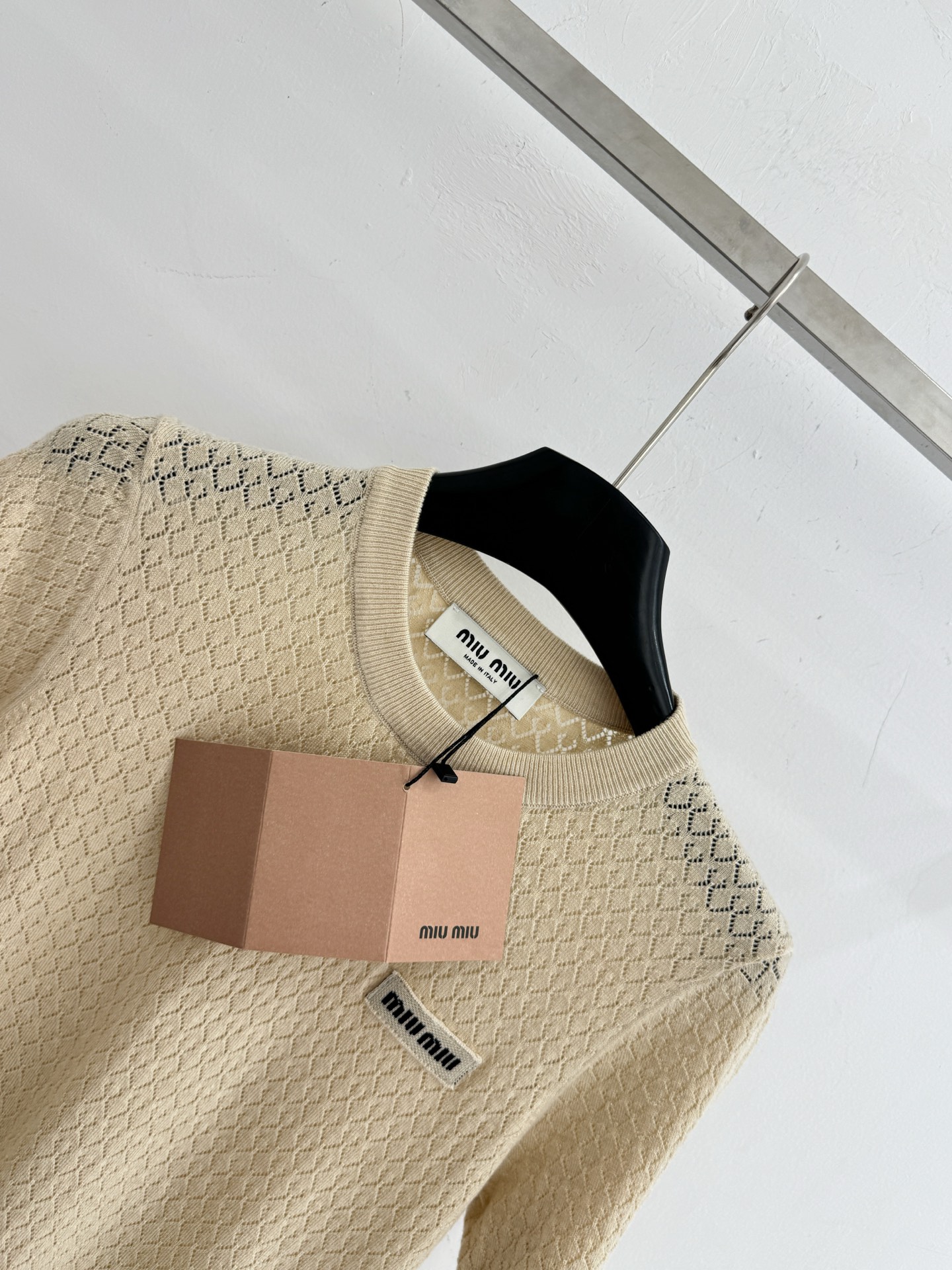 Chanel 风菱格镂空针织短袖，三色可选，温柔，百搭显瘦