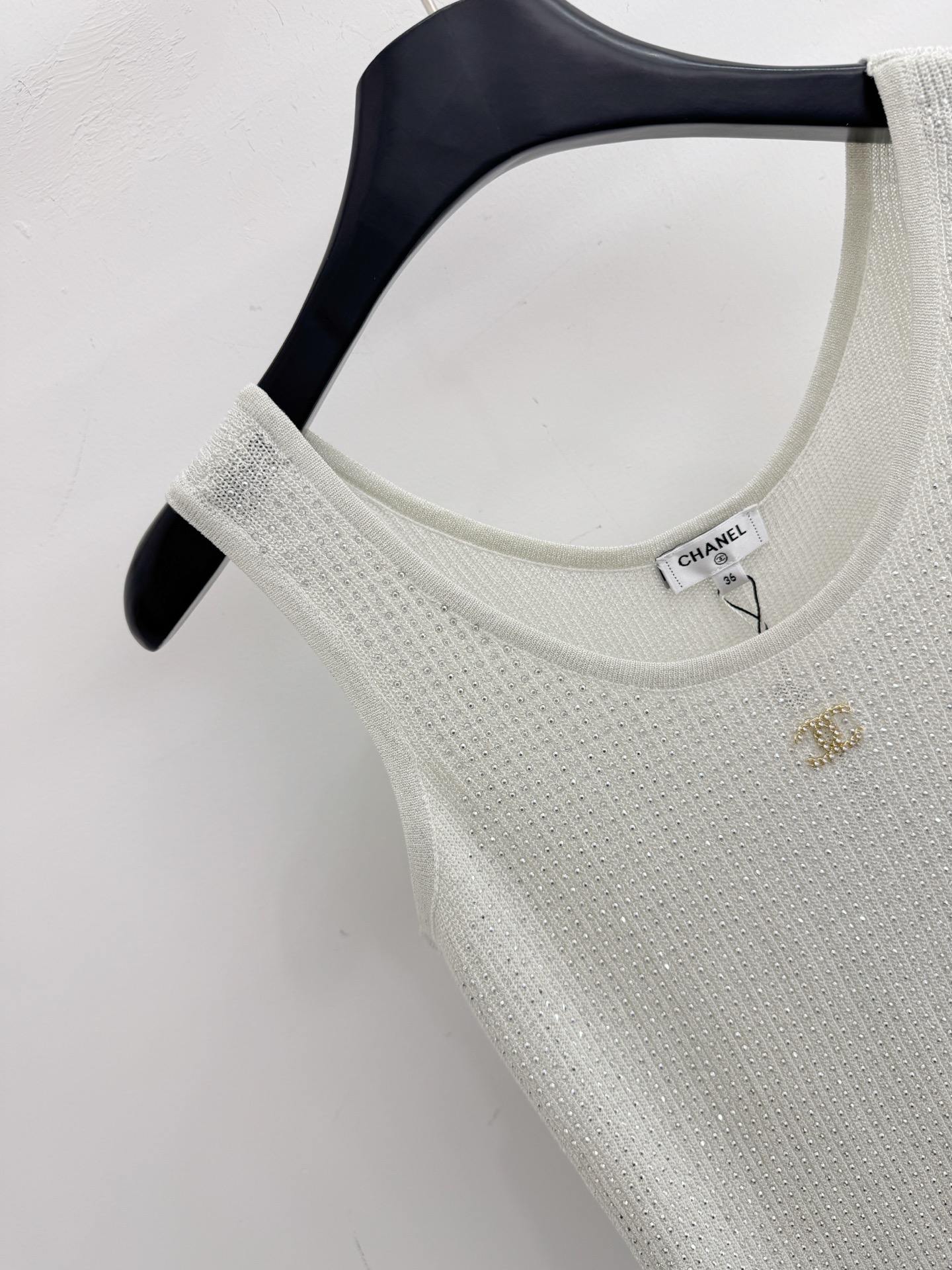Chrome Hearts 香风亮片针织吊带背心，两色入，修身显瘦，名媛风