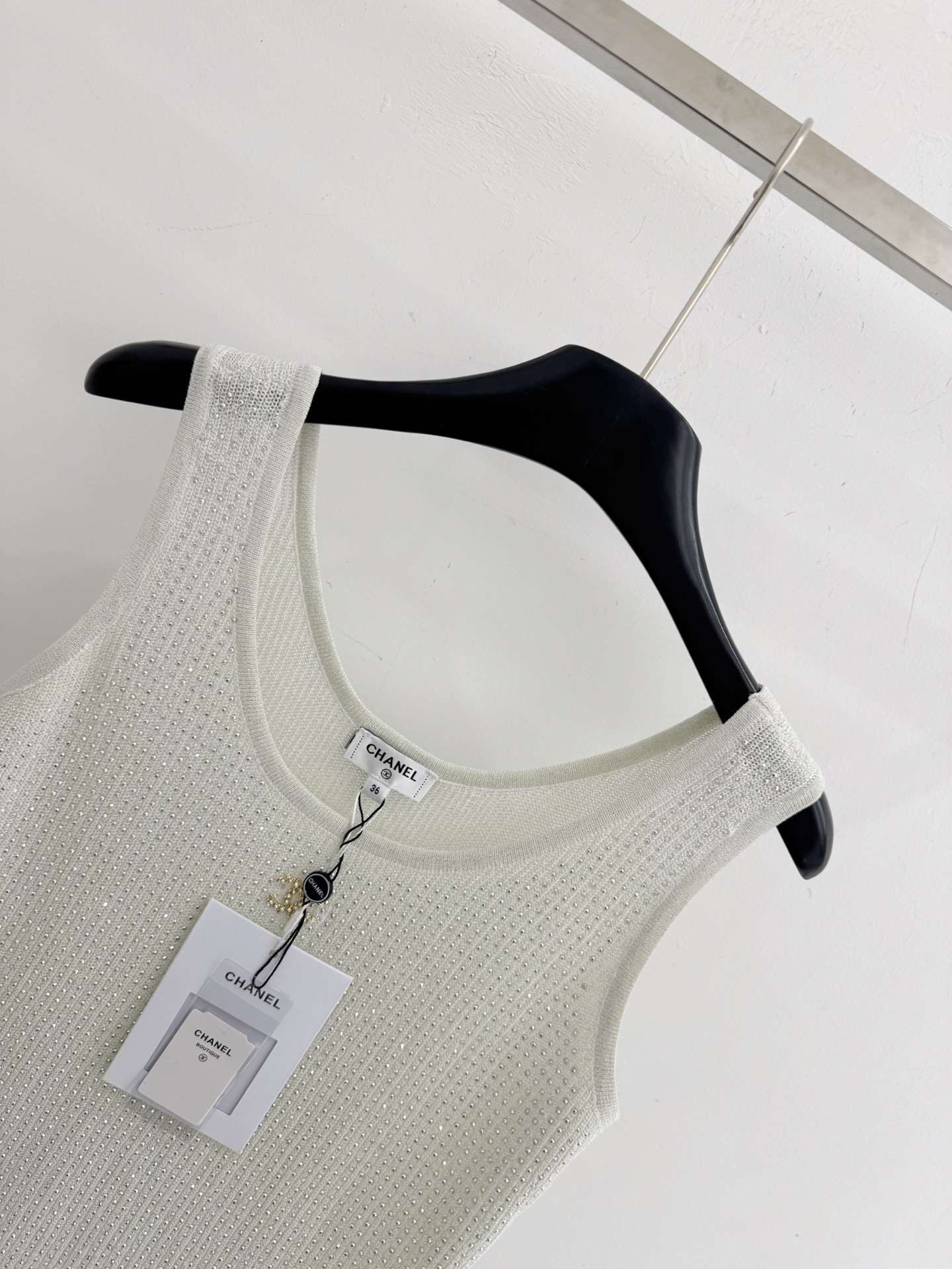 Chrome Hearts 香风亮片针织吊带背心，两色入，修身显瘦，名媛风