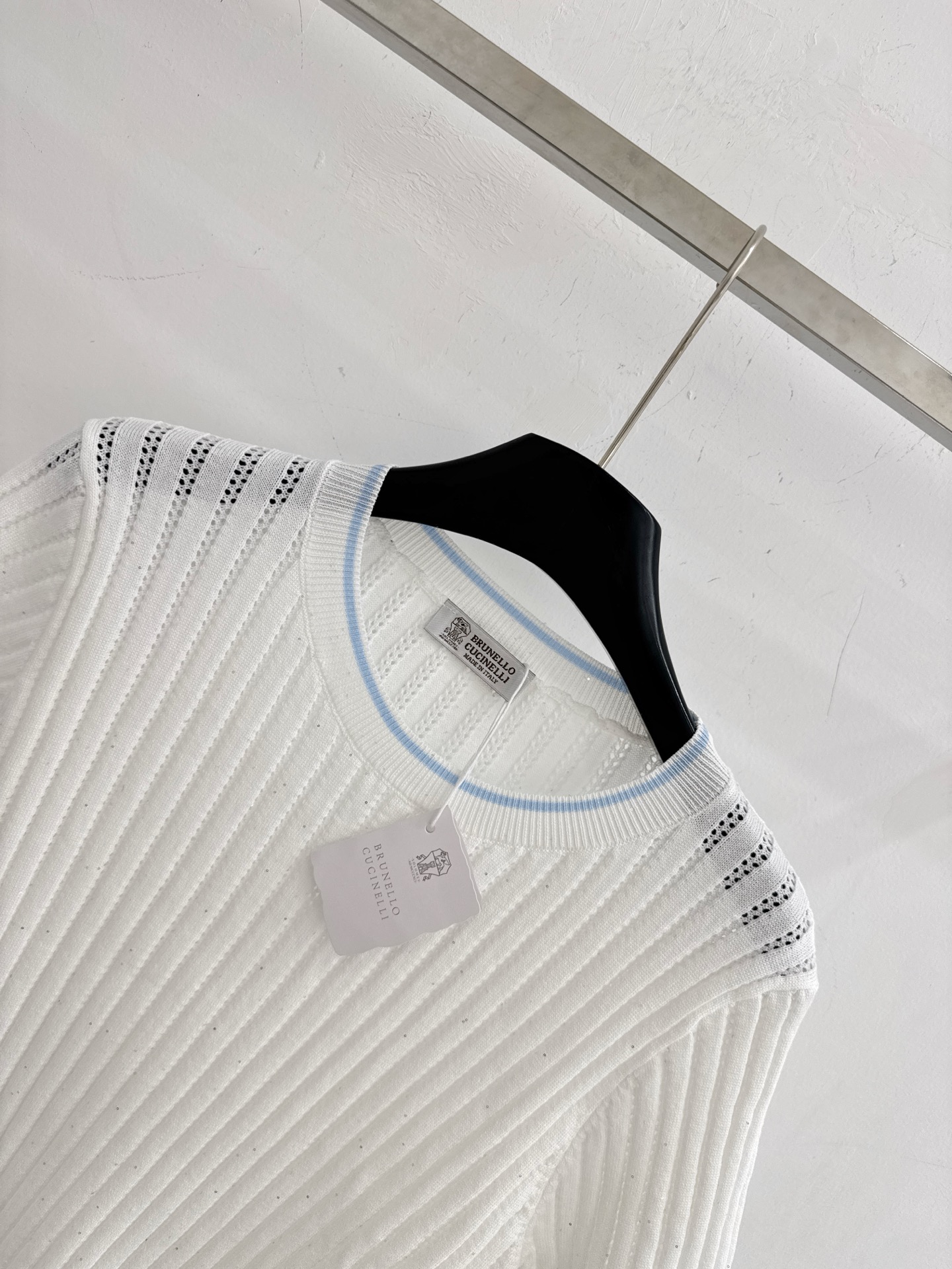 Brunello Cucinelli BC26春夏新款，镂空针织短袖，三色可选，法式优雅，修身百搭