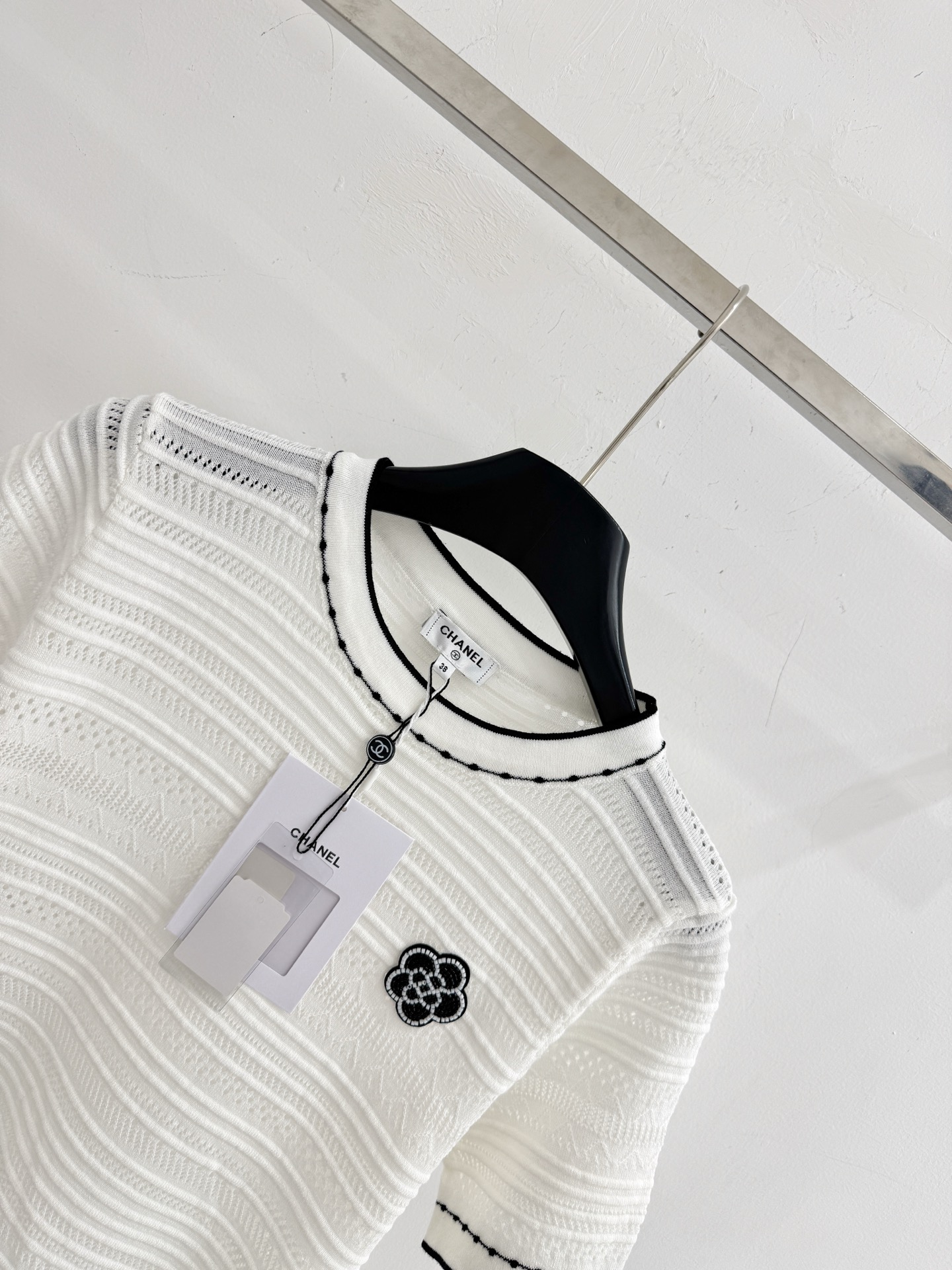 Chrome Hearts CH26春夏新款，黑白滚边透气针织短袖，温柔百搭日常款