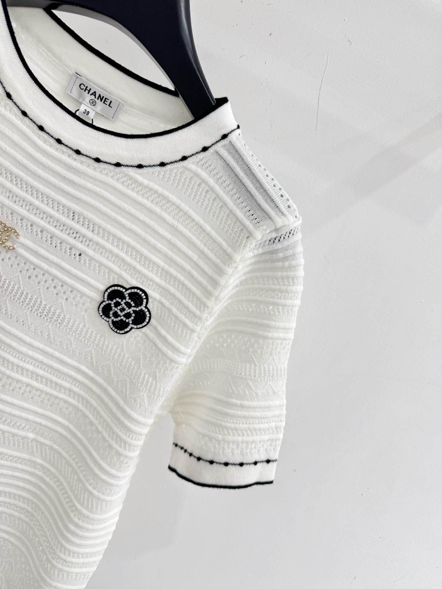 Chrome Hearts CH26春夏新款，黑白滚边透气针织短袖，温柔百搭日常款
