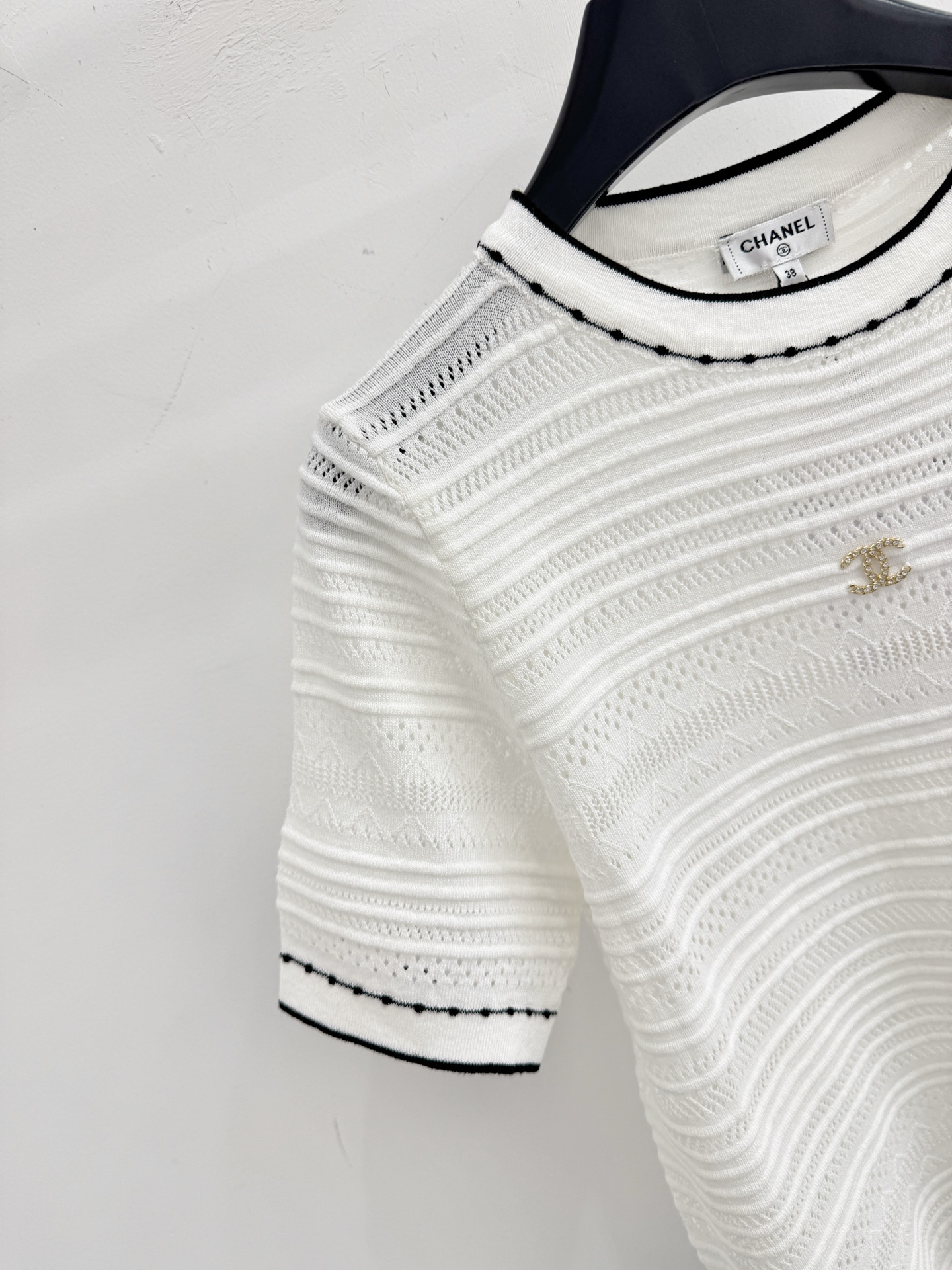 Chrome Hearts CH26春夏新款，黑白滚边透气针织短袖，温柔百搭日常款