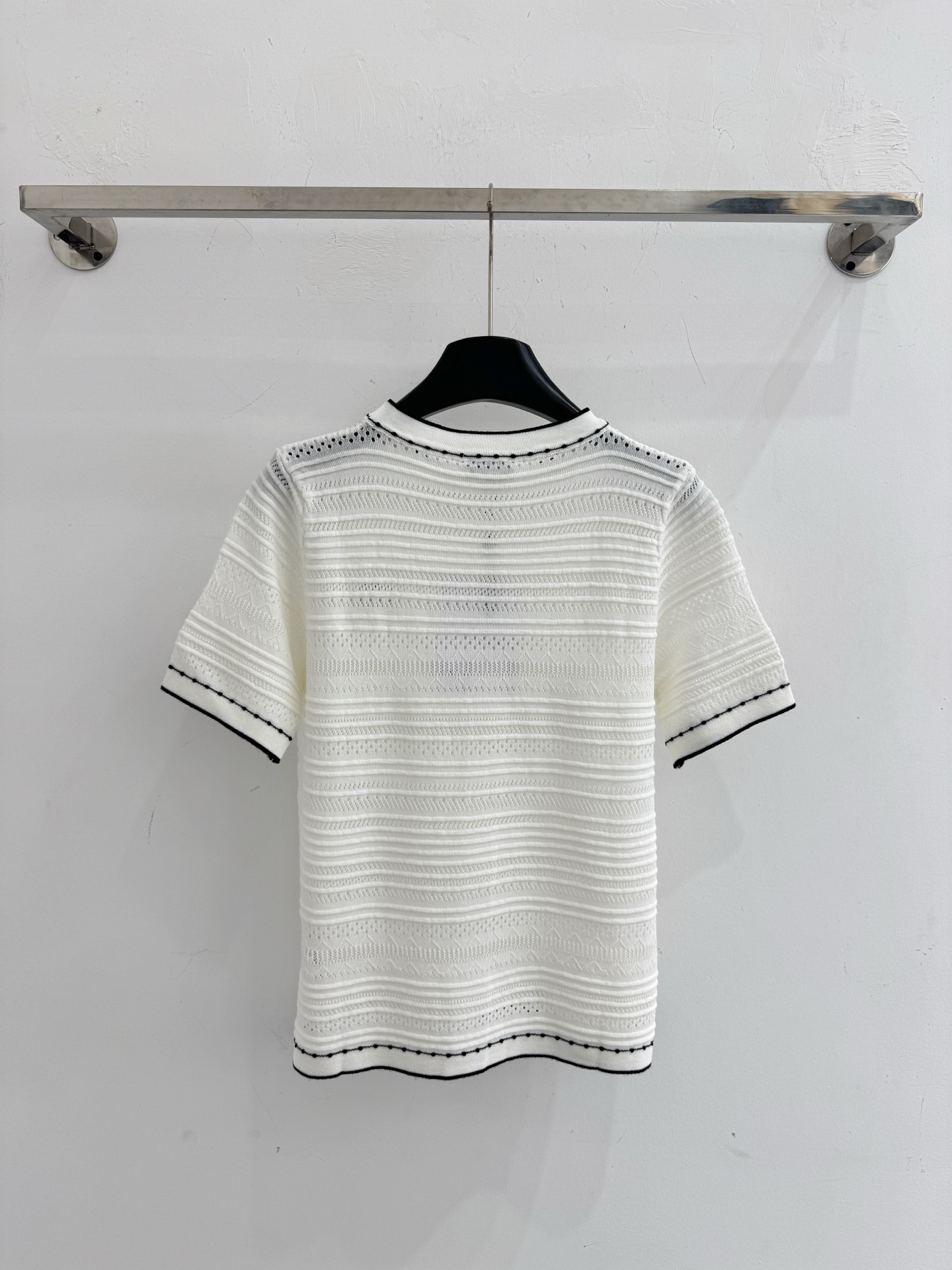 Chrome Hearts CH26春夏新款，黑白滚边透气针织短袖，温柔百搭日常款