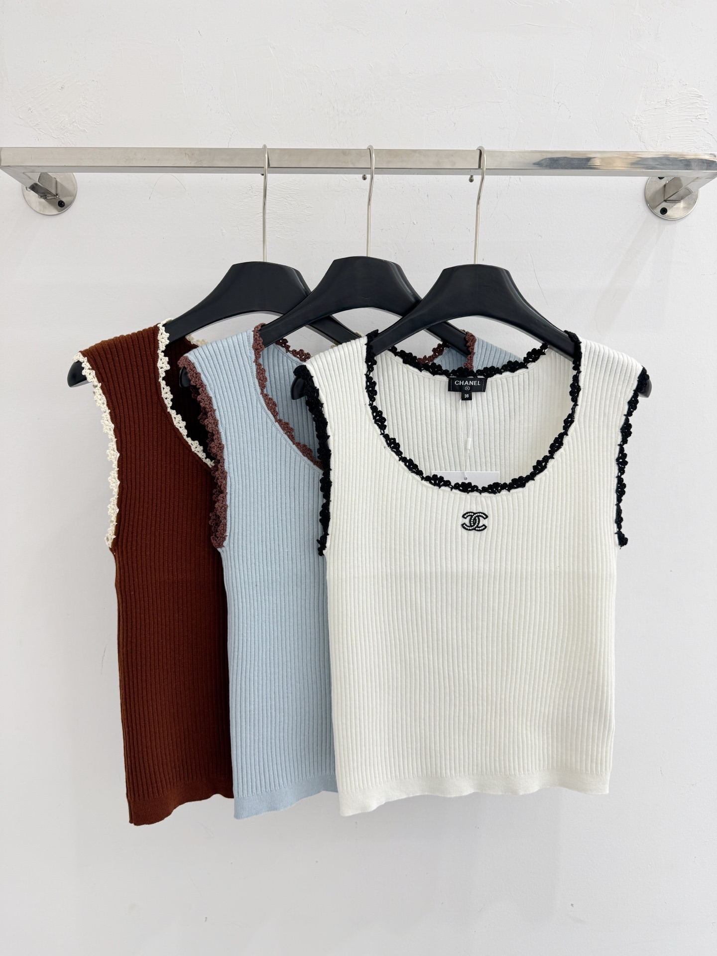 Chrome Hearts CH26春夏新款，三色针织花边背心，香奈儿风百搭款