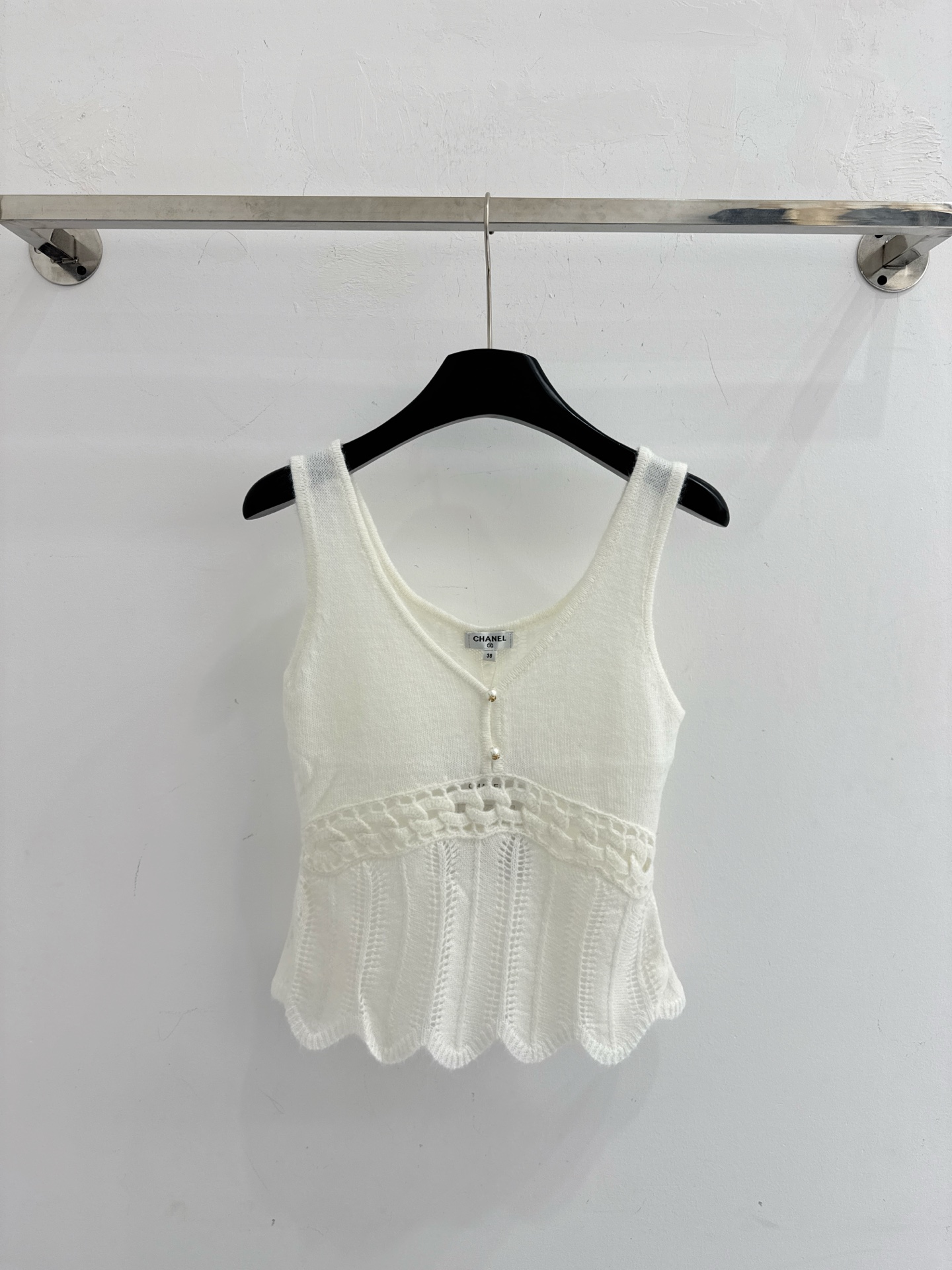 Chrome Hearts CH26春夏新款，香风镂空针织背心，温柔珍珠点缀，百搭款