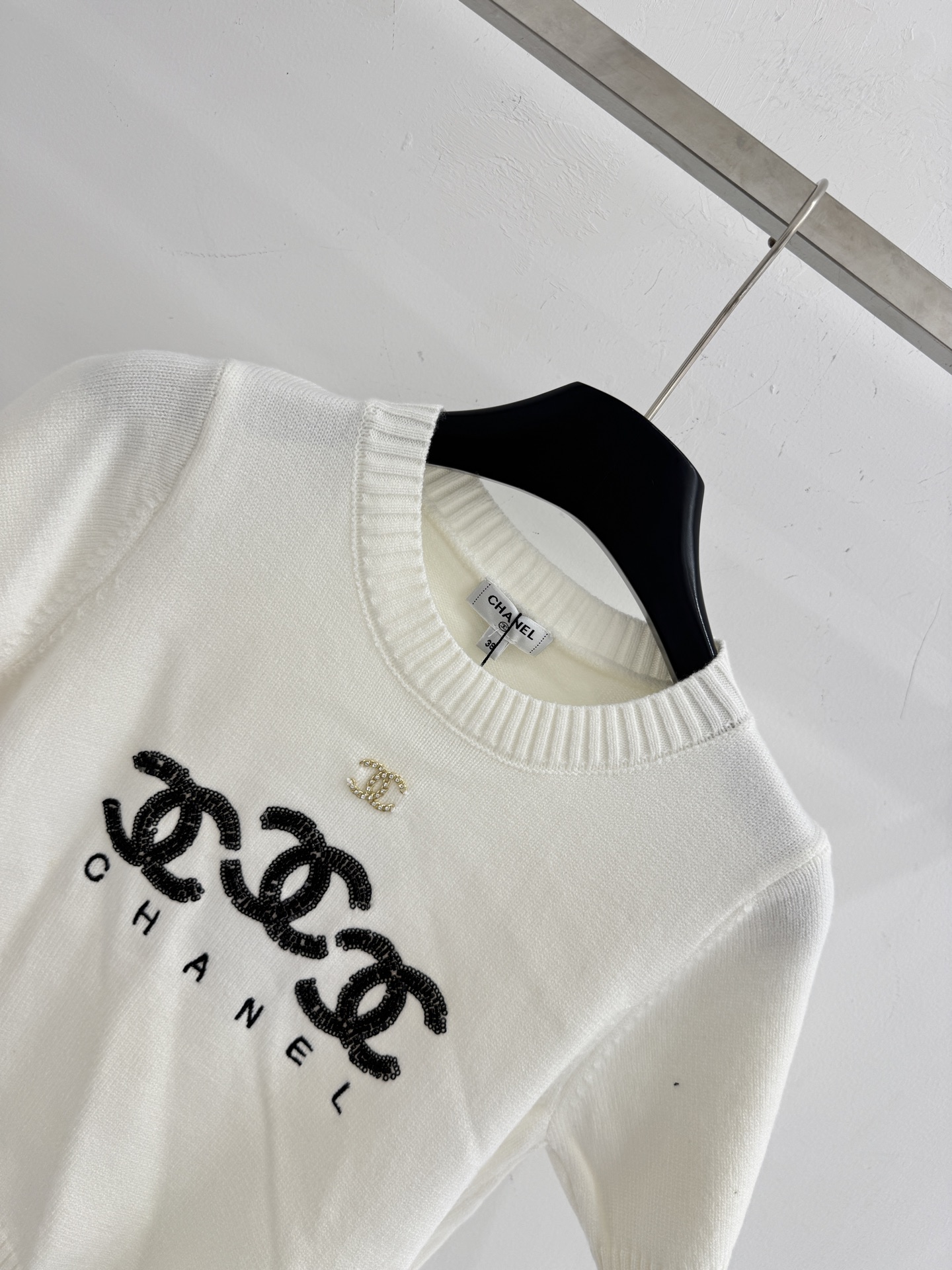 Chrome Hearts CH26春夏新款，珍珠针织短袖，双C刺绣，百搭