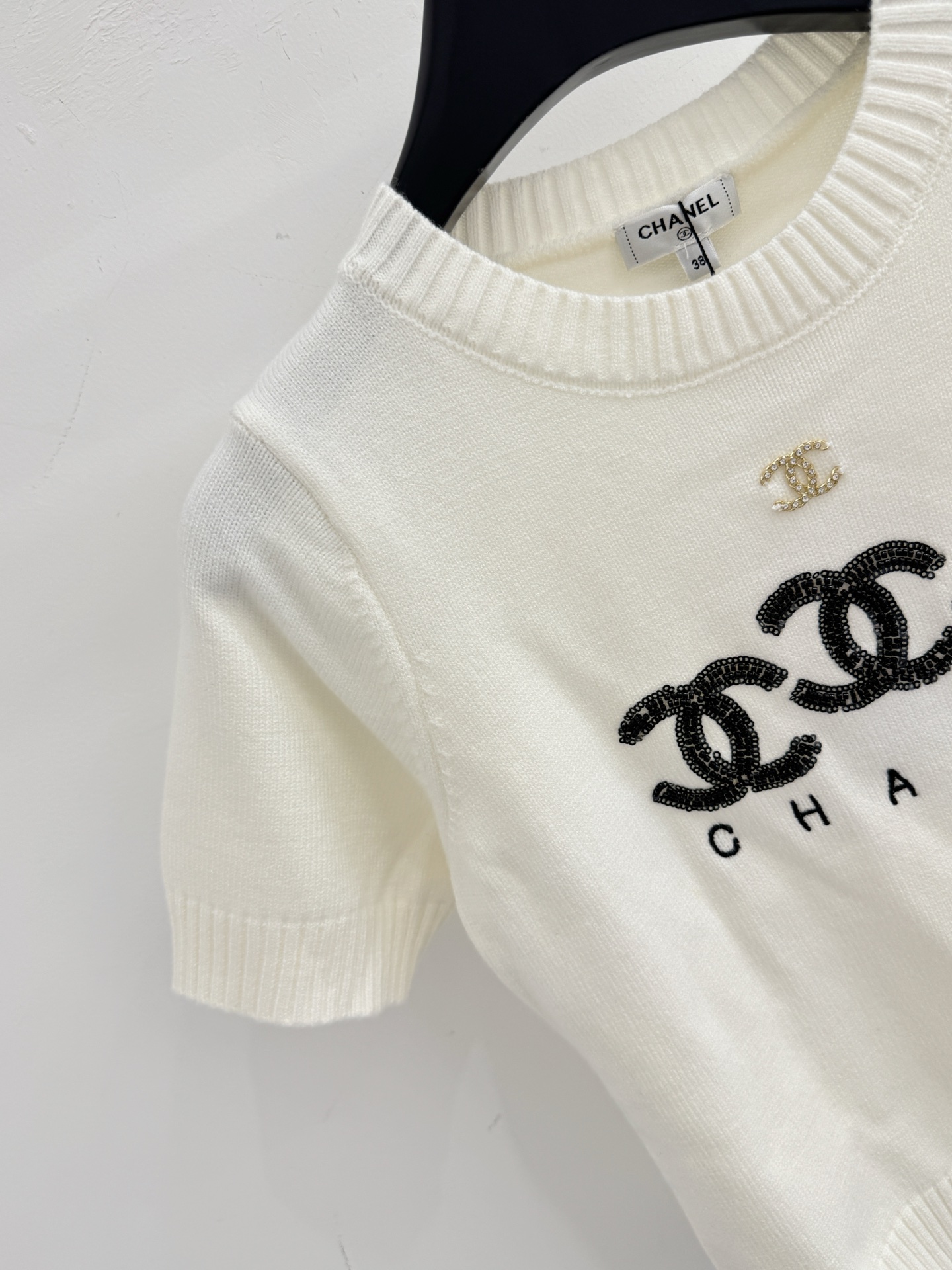 Chrome Hearts CH26春夏新款，珍珠针织短袖，双C刺绣，百搭