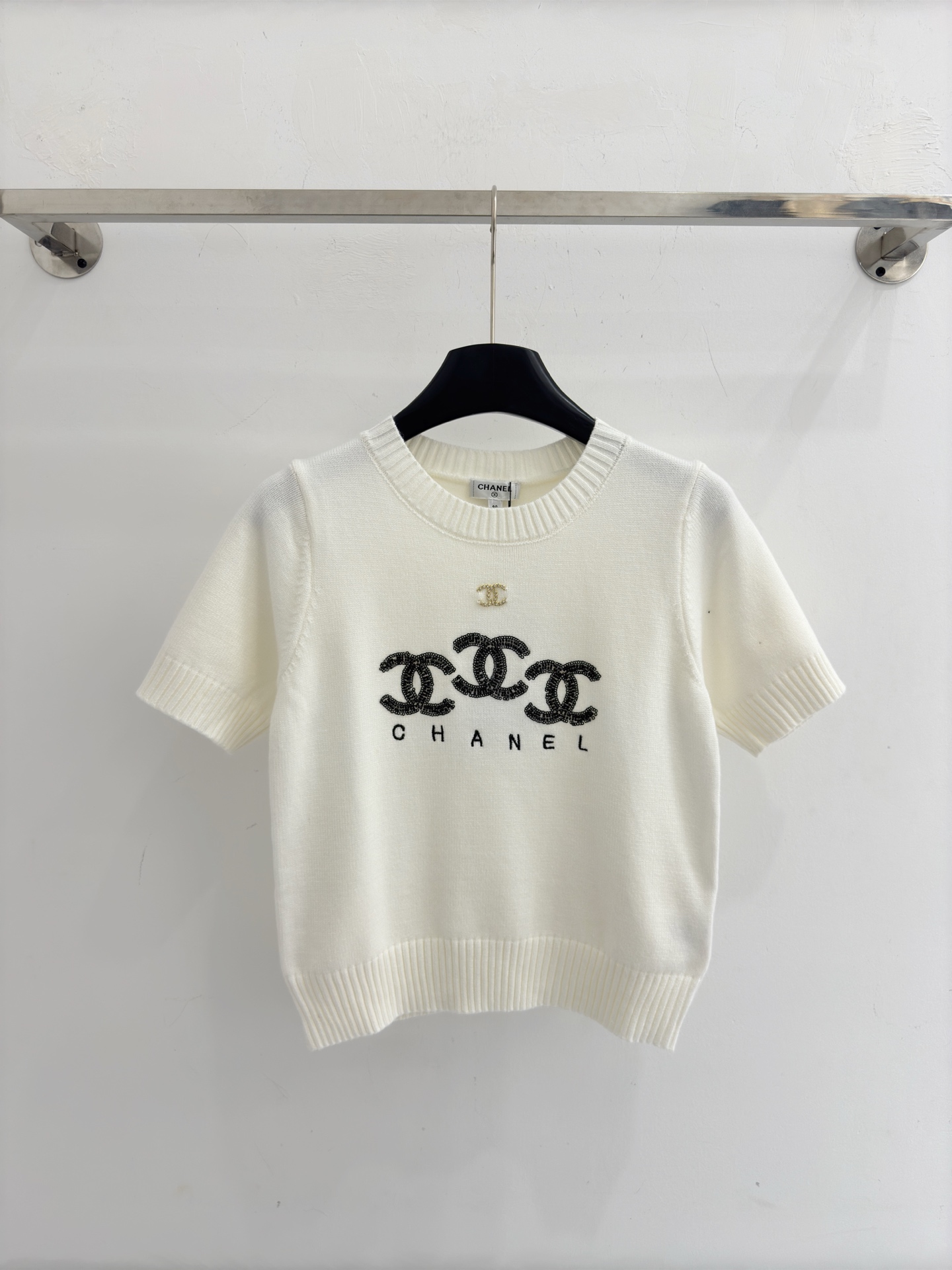 Chrome Hearts CH26春夏新款，珍珠针织短袖，双C刺绣，百搭