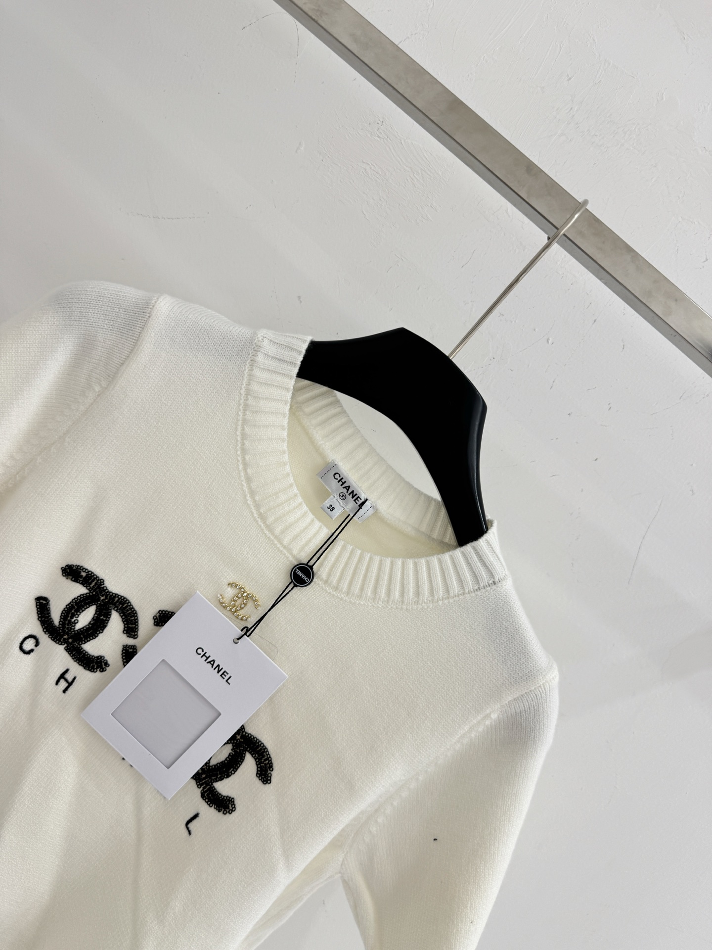 Chrome Hearts CH26春夏新款，珍珠针织短袖，双C刺绣，百搭