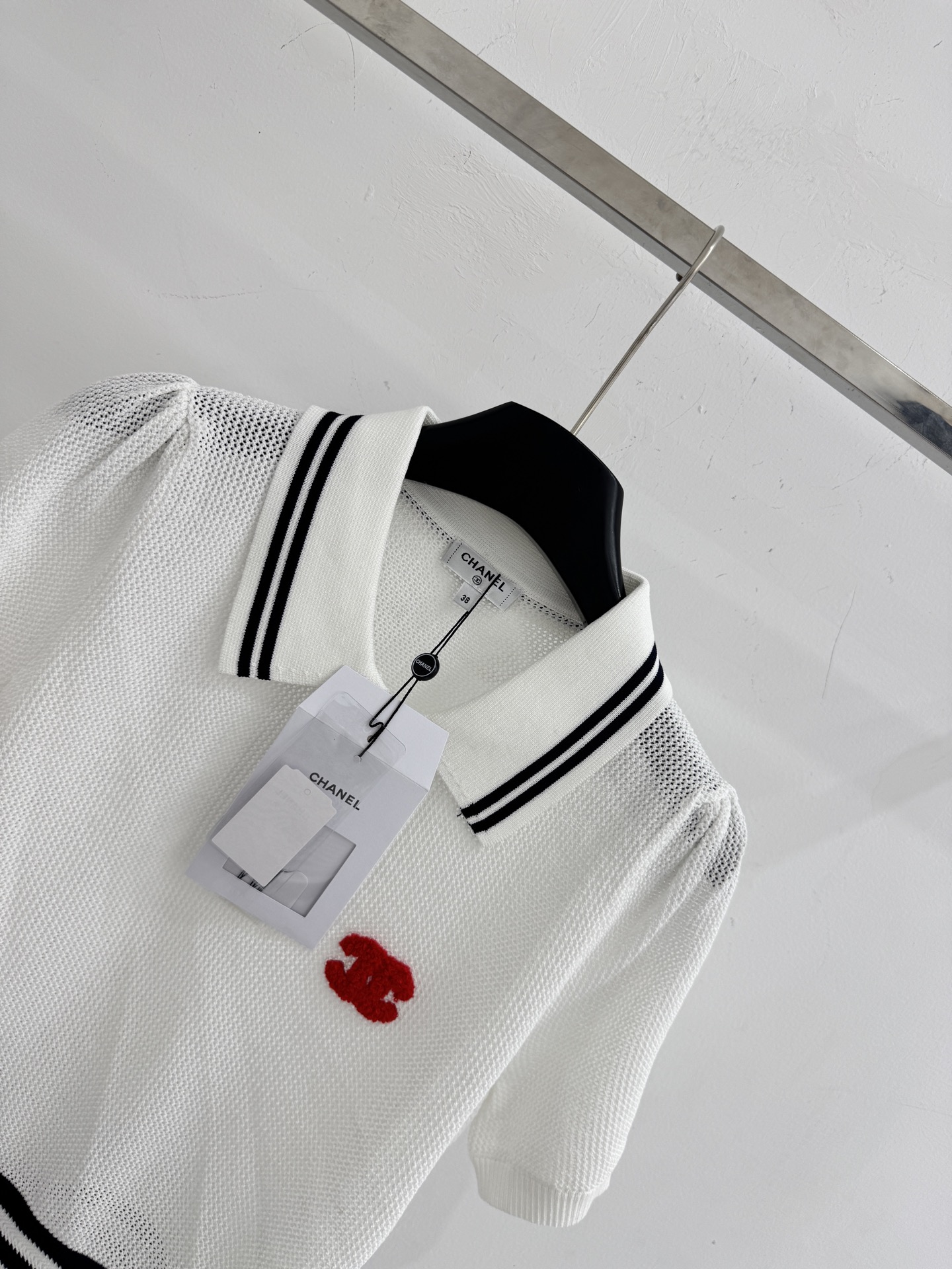 Chrome Hearts 香风针织Polo衫，撞色条纹，红标刺绣，减龄百搭
