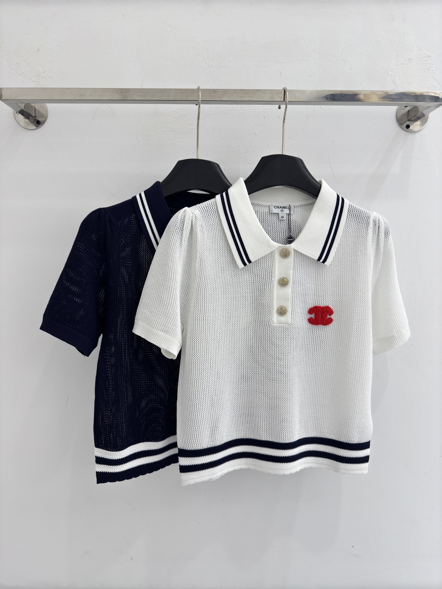 Chrome Hearts 香风针织Polo衫，撞色条纹，红标刺绣，减龄百搭