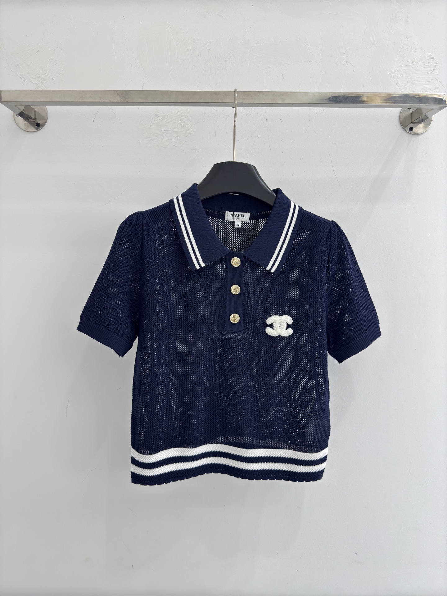 Chrome Hearts 香风针织Polo衫，撞色条纹，红标刺绣，减龄百搭